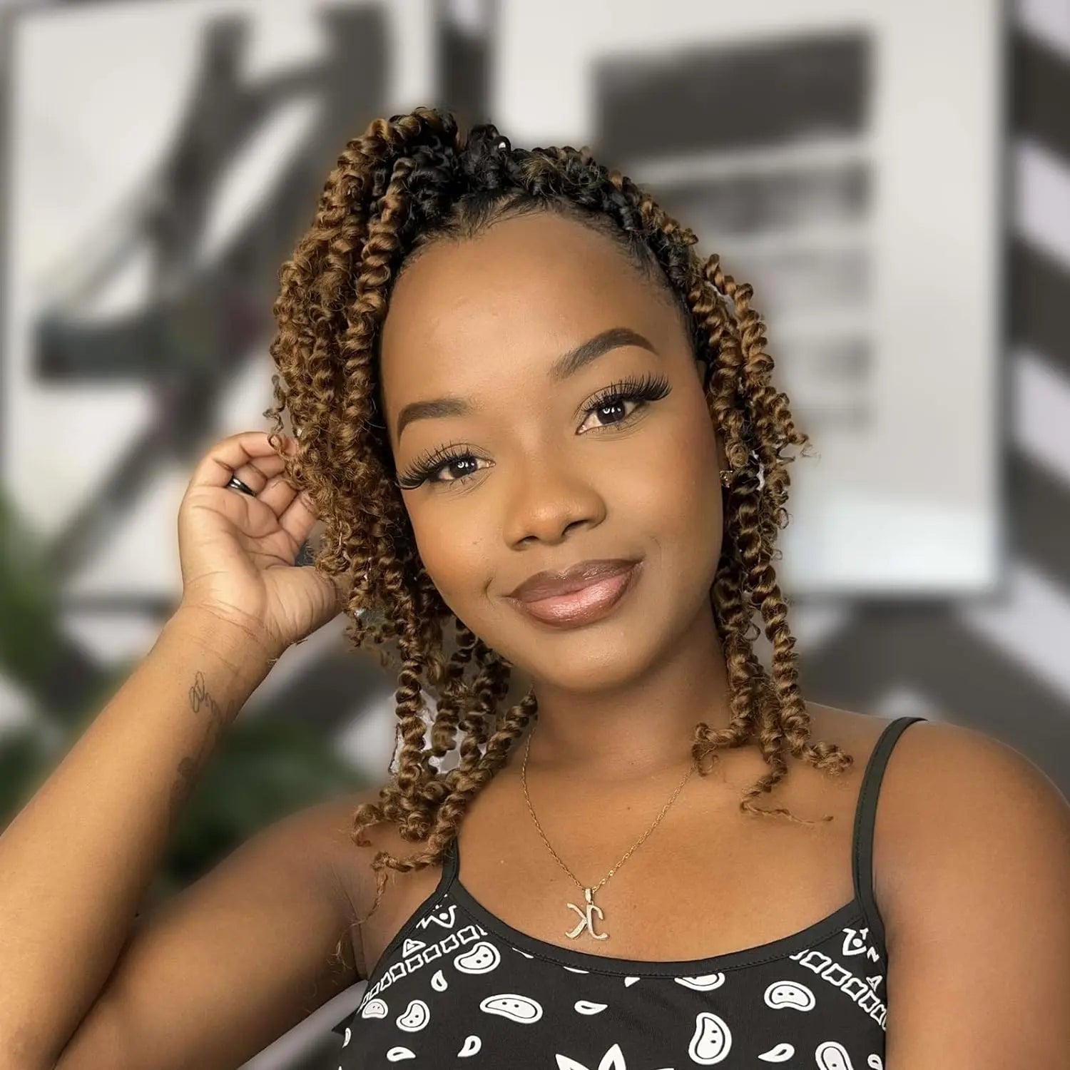 ( US ONLY) FAST SHIPPING NB | Toyotress® Tiana Passion Twist Hair - Pre-twisted Crochet Braids Natural Black, Pre-looped Synthetic Braiding Hair Extensions Toyotress