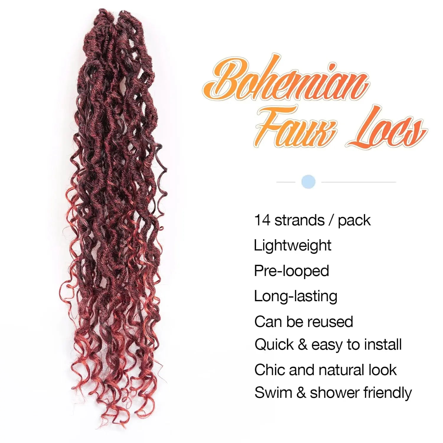 ( US ONLY) FAST SHIPPING GL | Toyotress® Curly Locs Crochet Hair - Natural Black Pre-twisted Faux Locs Crochet Braids, Short Pre-looped Synthetic Braiding Hair Extensions Toyotress