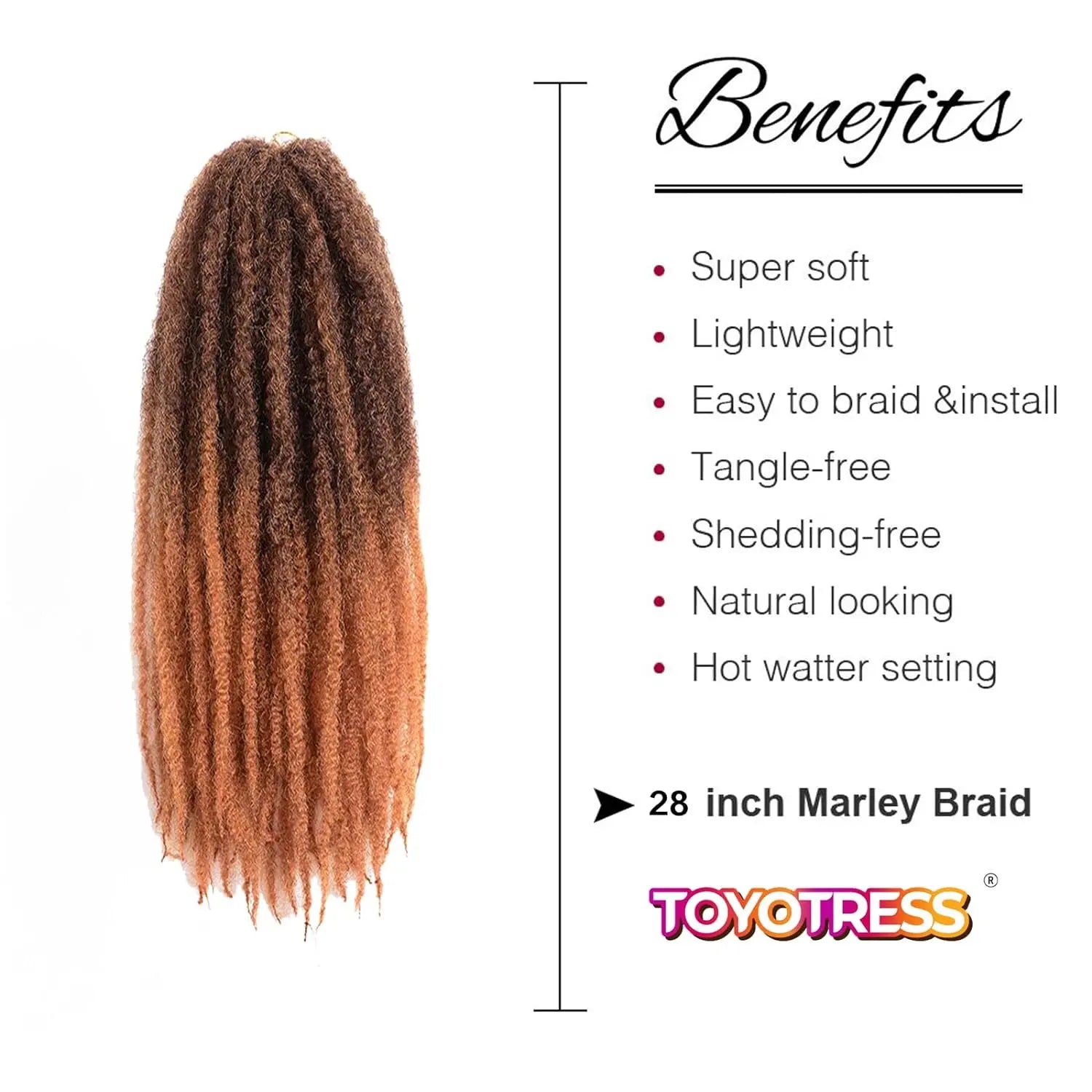 ( US ONLY) FAST SHIPPING Marley Hair | Toyotress® Marley Twist Hair - Short Black Marley Hair For Faux Locs, Afro Kinky Curly Marley Twist Braiding Hair Extensions Synthetic Toyotress