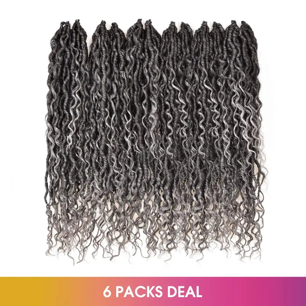 ( US ONLY) FAST SHIPPING GL | Toyotress® Curly Locs Crochet Hair - Natural Black Pre-twisted Faux Locs Crochet Braids, Short Pre-looped Synthetic Braiding Hair Extensions Toyotress