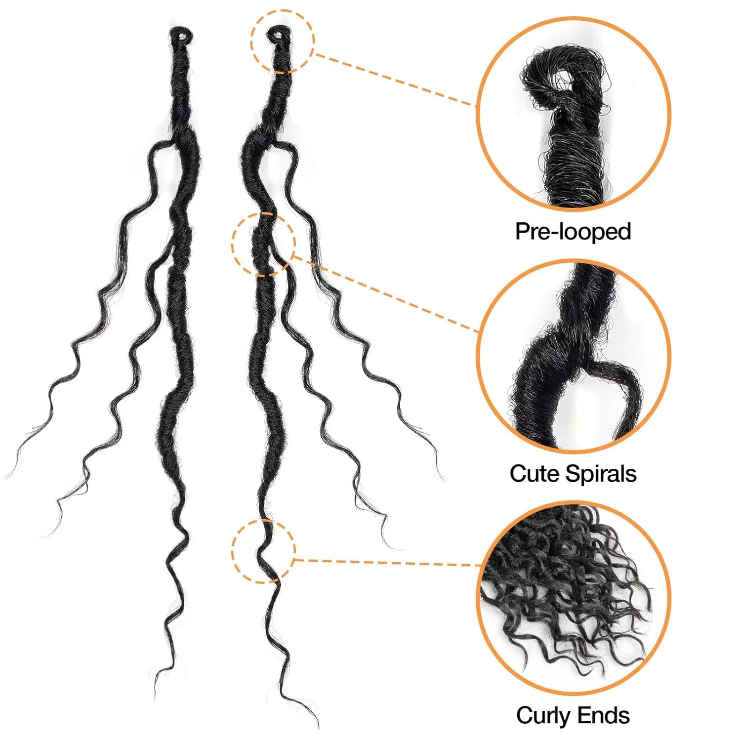 ( US ONLY) FAST SHIPPING GL | Toyotress® Curly Locs Crochet Hair - Natural Black Pre-twisted Faux Locs Crochet Braids, Short Pre-looped Synthetic Braiding Hair Extensions Toyotress