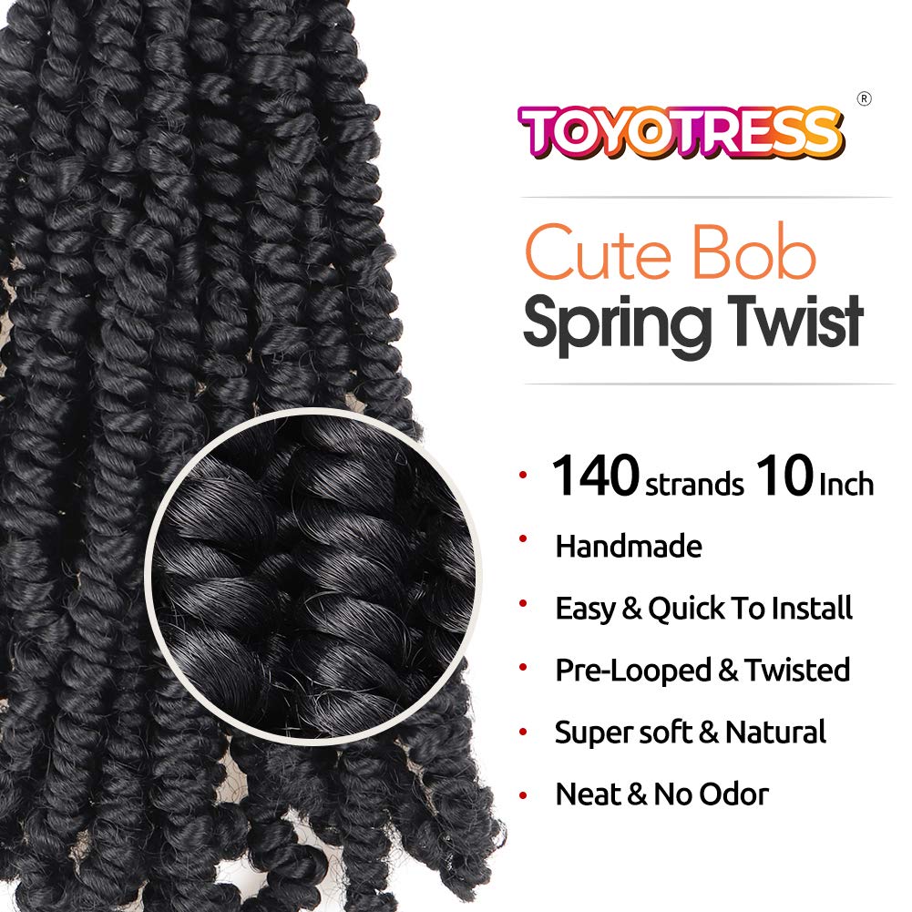 FAST SHIPPING 3-5 DAY GBB | ToyoTress Bohemian Box Braids Crochet Hair - 10 Inch 8 Packs Ombre Brown Blonde Box Braids Crochet Hair Curly End Crochet Braids, Short Pre-looped Synthetic Braidsing Hair Extensions