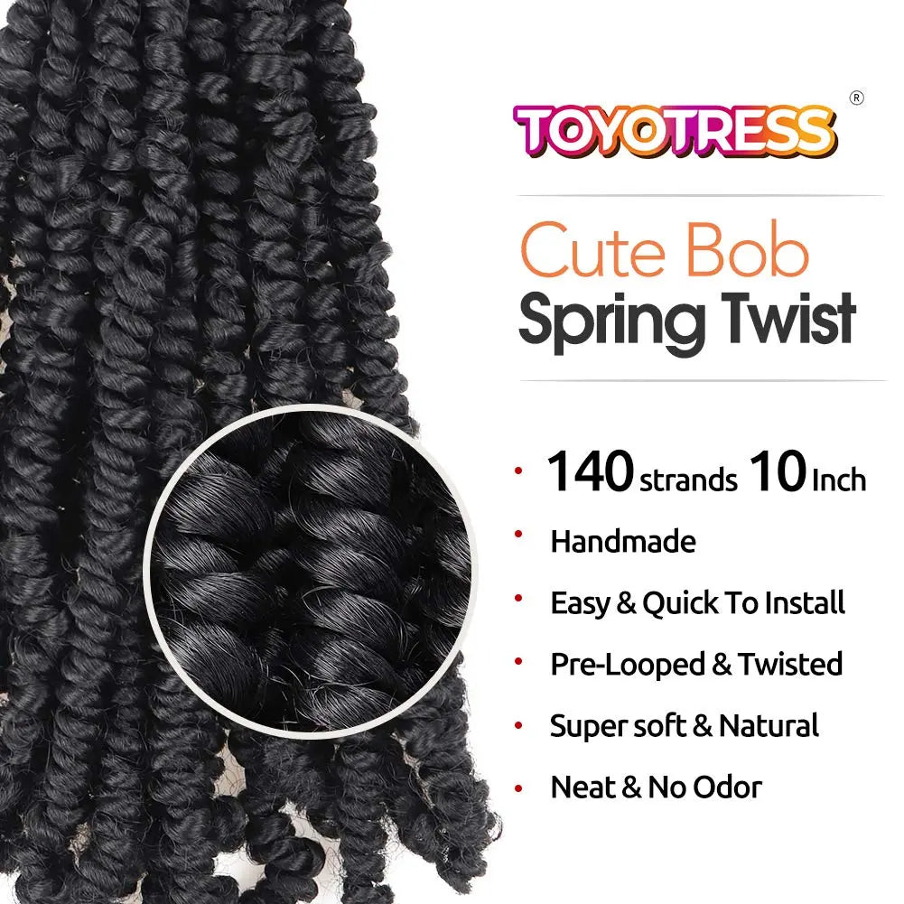 ( US ONLY) FAST SHIPPING GBB | Toyotress® Bohemian Box Braids Crochet Hair - 10 Inch 8 Packs Ombre Brown Blonde Box Braids Crochet Hair Curly End Crochet Braids, Short Pre-looped Synthetic Braidsing Hair Extensions Toyotress