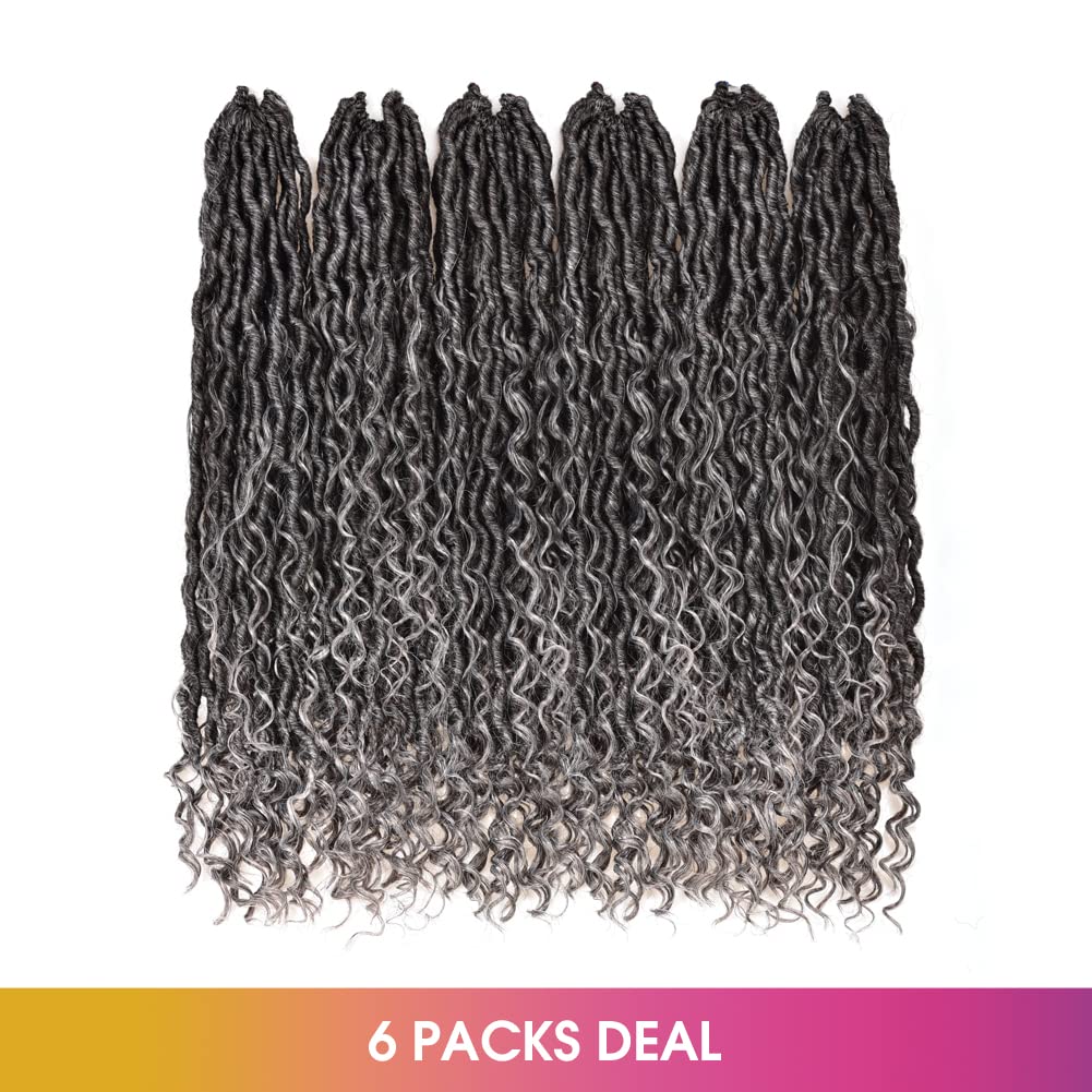 FAST SHIPPING 3-5 DAY GL | ToyoTress Curly Locs Crochet Hair - Natural Black Pre-twisted Faux Locs Crochet Braids, Short Pre-looped Synthetic Braiding Hair Extensions