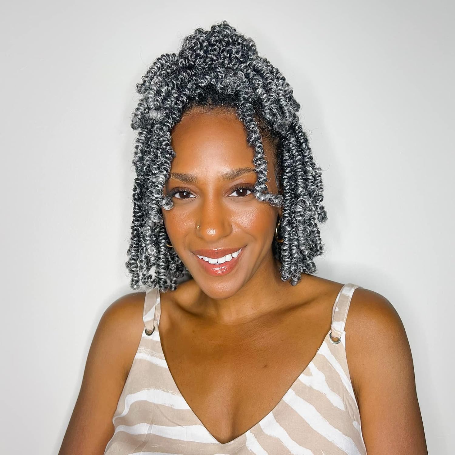 FAST SHIPPING 3-5 DAY Bob Spring | TOYOTRESS Bob Spring Twist (160 strands), Short Fluffy Twist, Pre-Twisted Pre-Looped Crochet Install Hair Super Cute & Versatile Crochet Braids