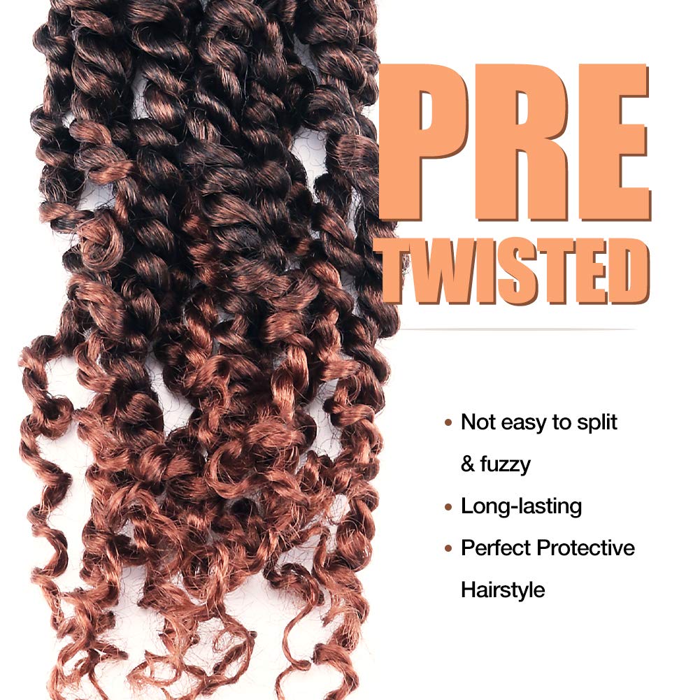 FAST SHIPPING 3-5 DAY NB | ToyoTress Tiana Passion Twist Hair - Pre-twisted Crochet Braids Natural Black, Pre-looped Synthetic Braiding Hair Extensions