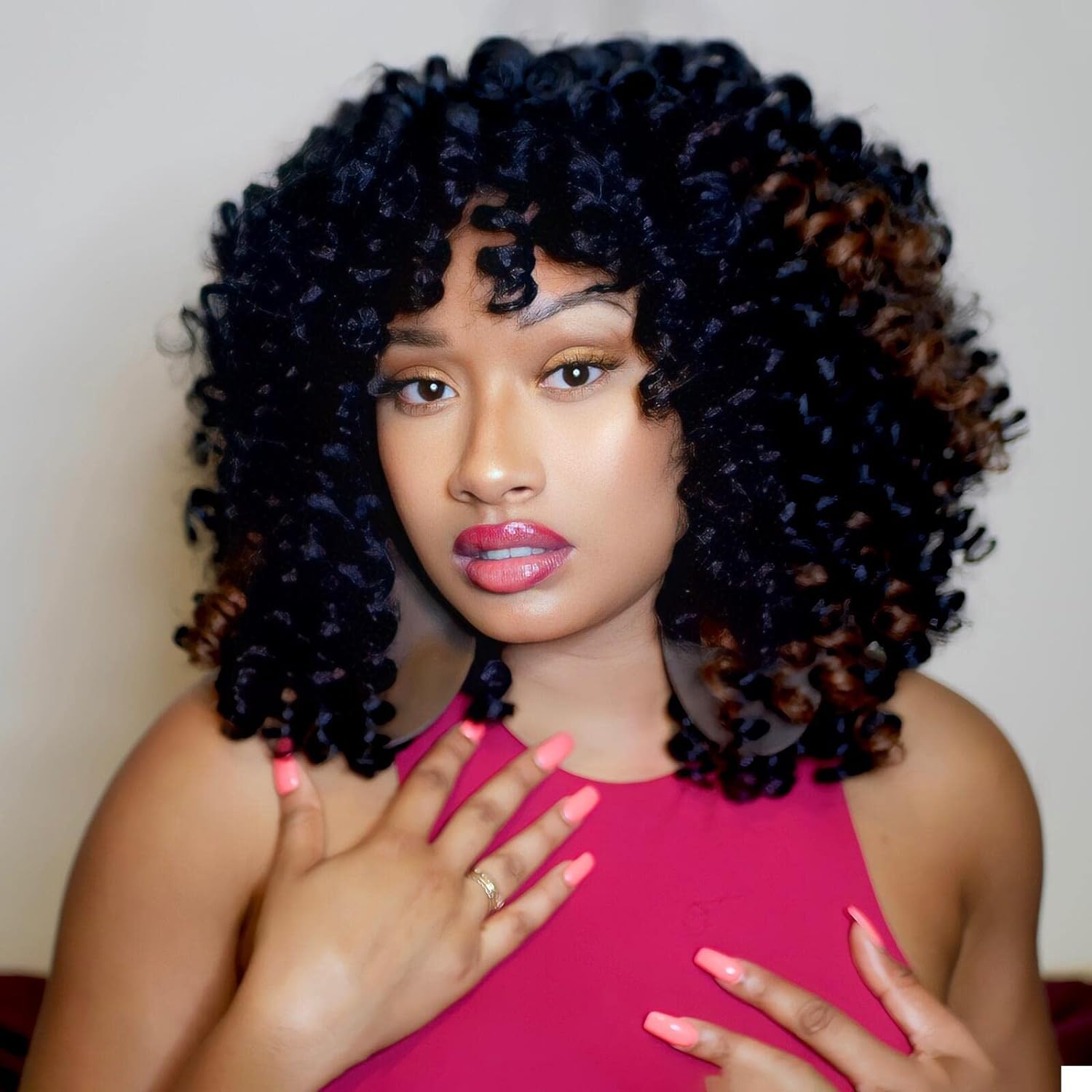 ( US ONLY) FAST SHIPPING WC | Toyotress Wand Curl Crochet Hair - 6 Packs Jet Black Jamaican Bounce Crochet Hair, Short Bob Curly Crochet Braids Bouncy Curls Synthetic Braiding Hair Extensions