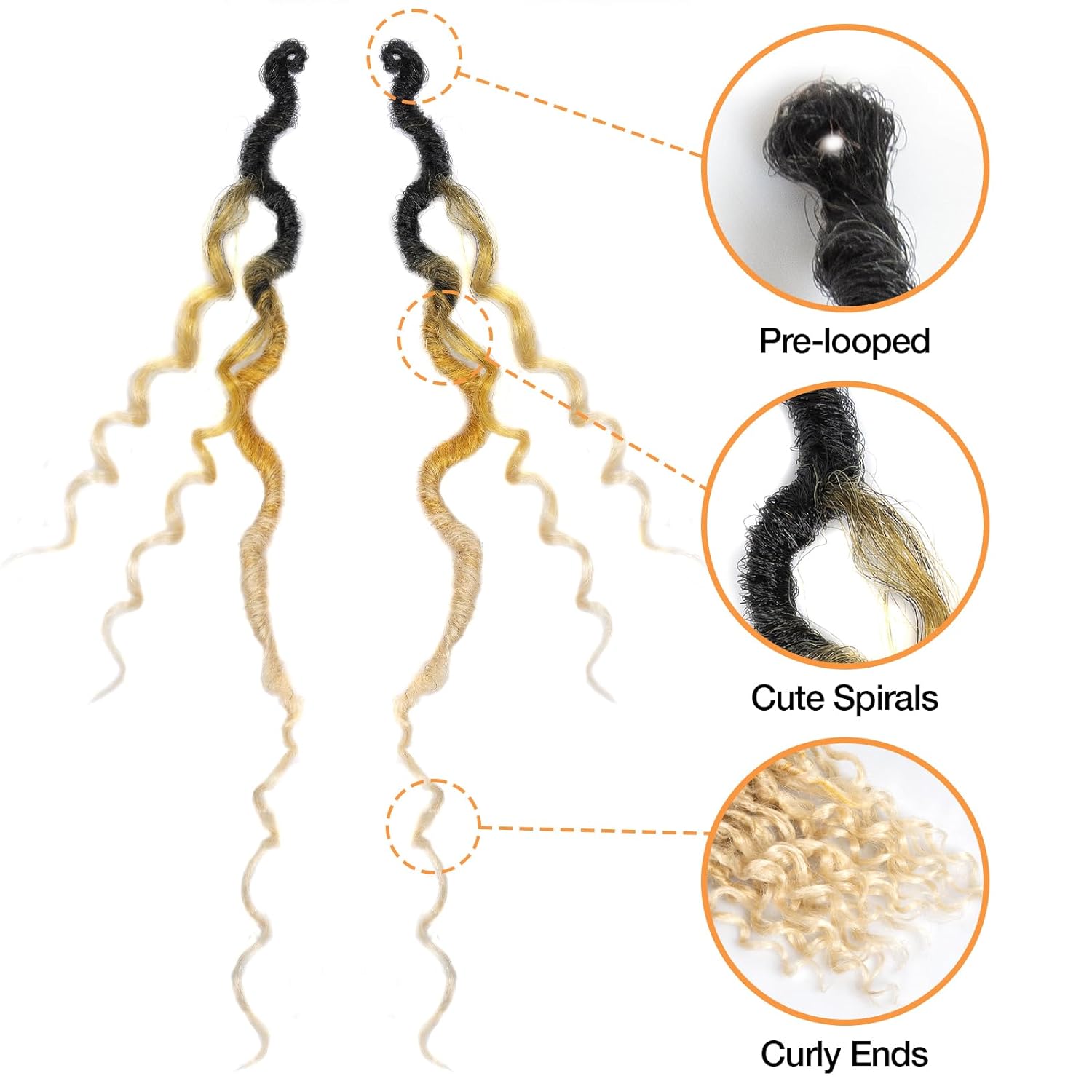 FAST SHIPPING 3-5 DAY GL | ToyoTress Curly Locs Crochet Hair - Natural Black Pre-twisted Faux Locs Crochet Braids, Short Pre-looped Synthetic Braiding Hair Extensions