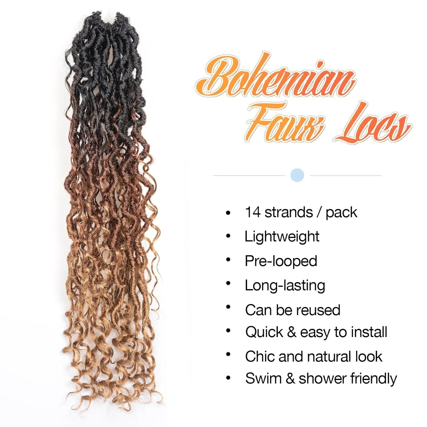 ( US ONLY) FAST SHIPPING GL | Toyotress® Curly Locs Crochet Hair - Natural Black Pre-twisted Faux Locs Crochet Braids, Short Pre-looped Synthetic Braiding Hair Extensions Toyotress