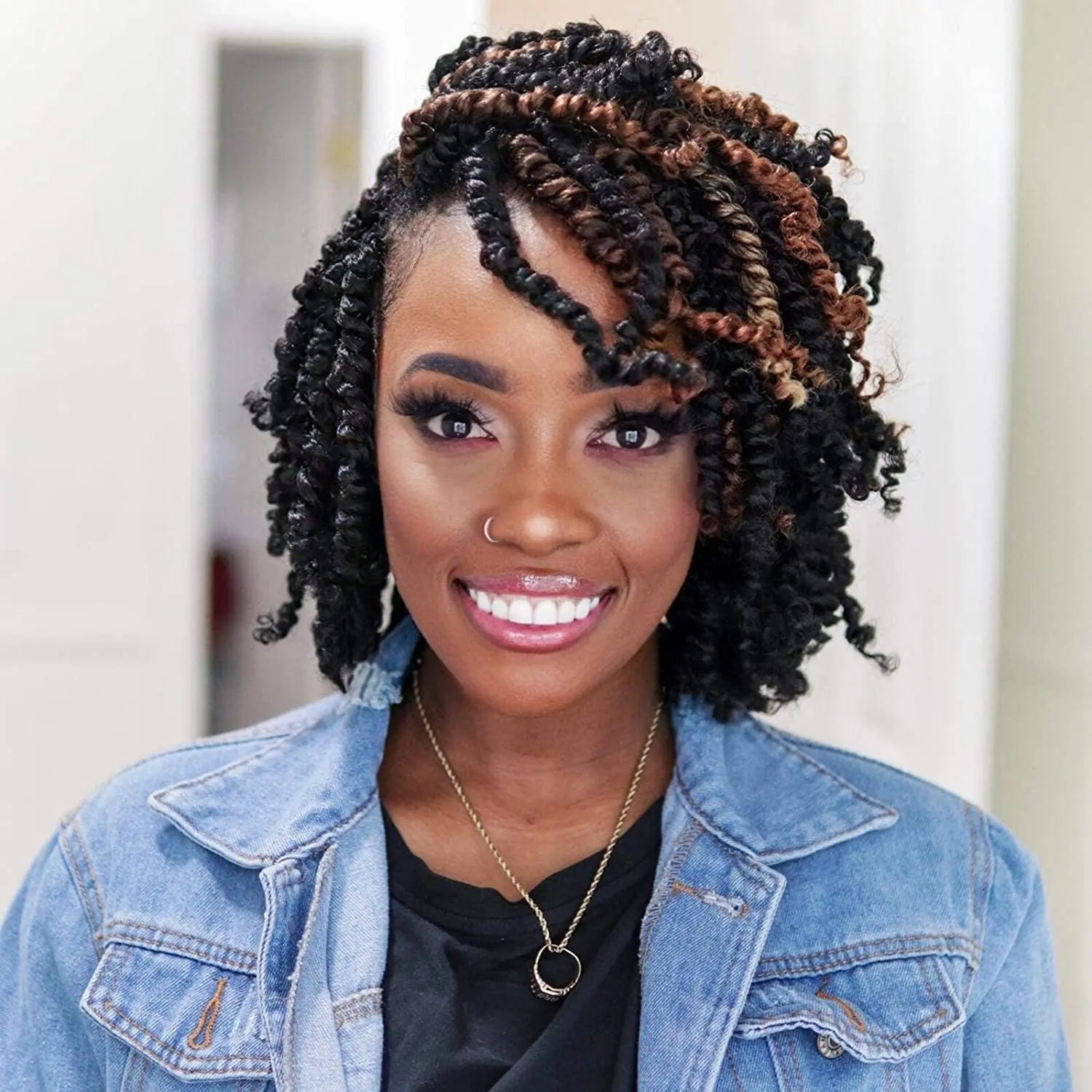 ( US ONLY) FAST SHIPPING NB | Toyotress® Tiana Passion Twist Hair - Pre-twisted Crochet Braids Natural Black, Pre-looped Synthetic Braiding Hair Extensions Toyotress