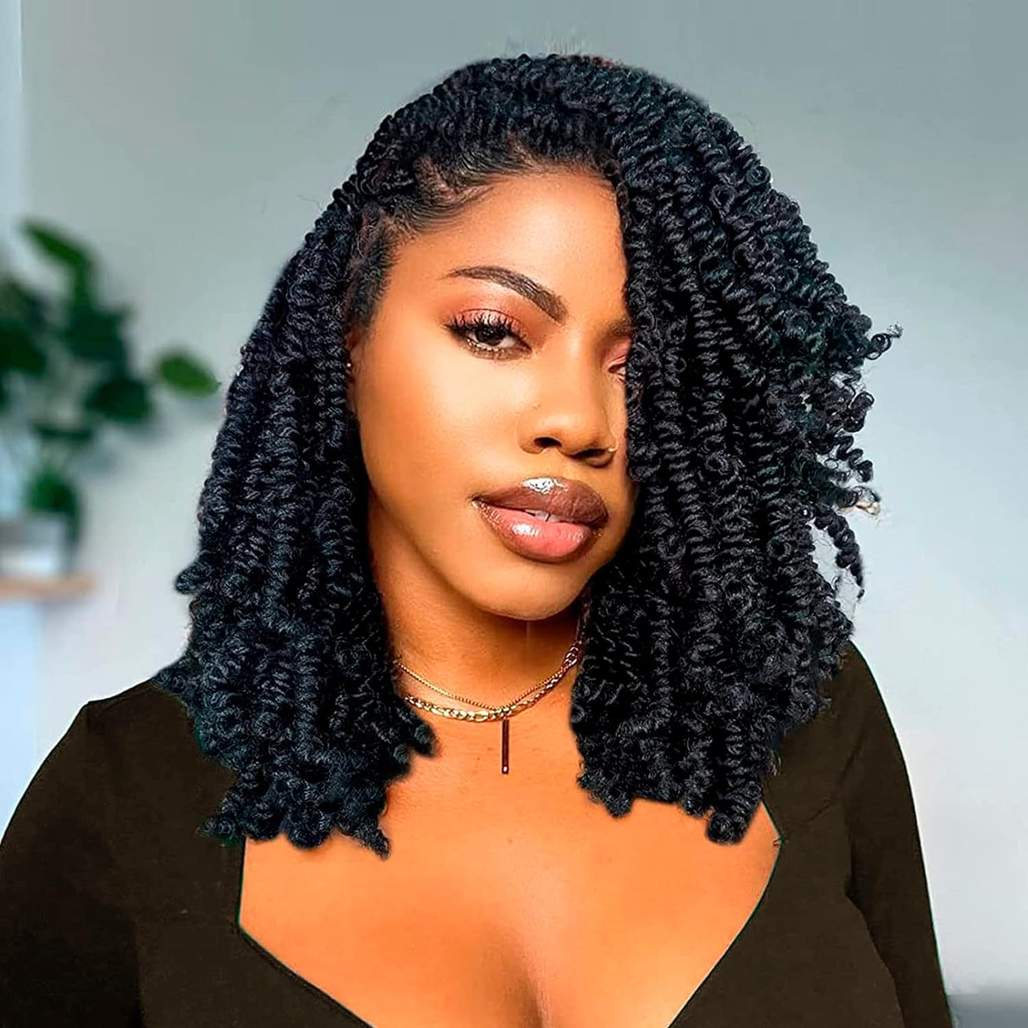 FAST SHIPPING 3-5 DAY Bob Spring | TOYOTRESS Bob Spring Twist (160 strands), Short Fluffy Twist, Pre-Twisted Pre-Looped Crochet Install Hair Super Cute & Versatile Crochet Braids