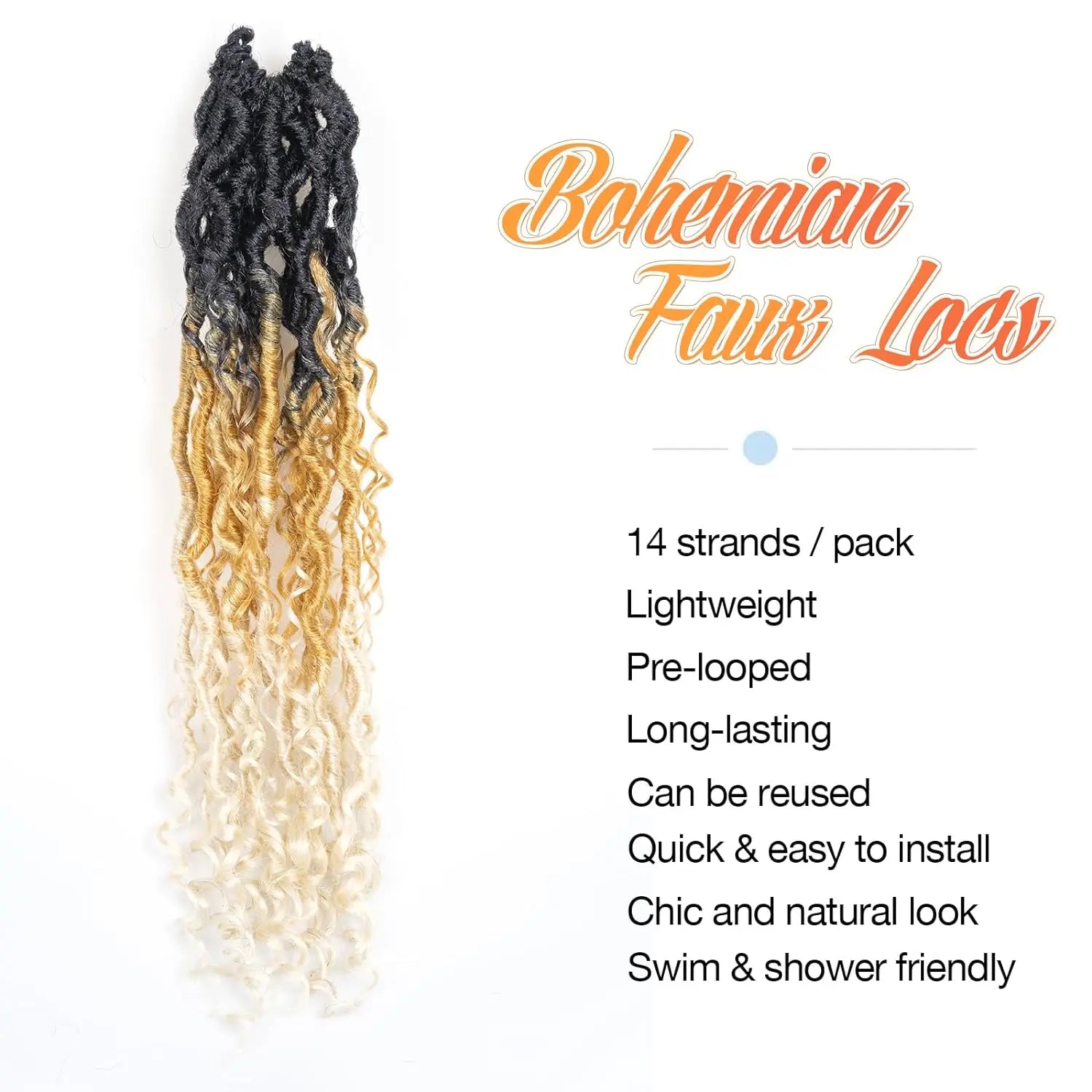 ( US ONLY) FAST SHIPPING GL | Toyotress® Curly Locs Crochet Hair - Natural Black Pre-twisted Faux Locs Crochet Braids, Short Pre-looped Synthetic Braiding Hair Extensions Toyotress