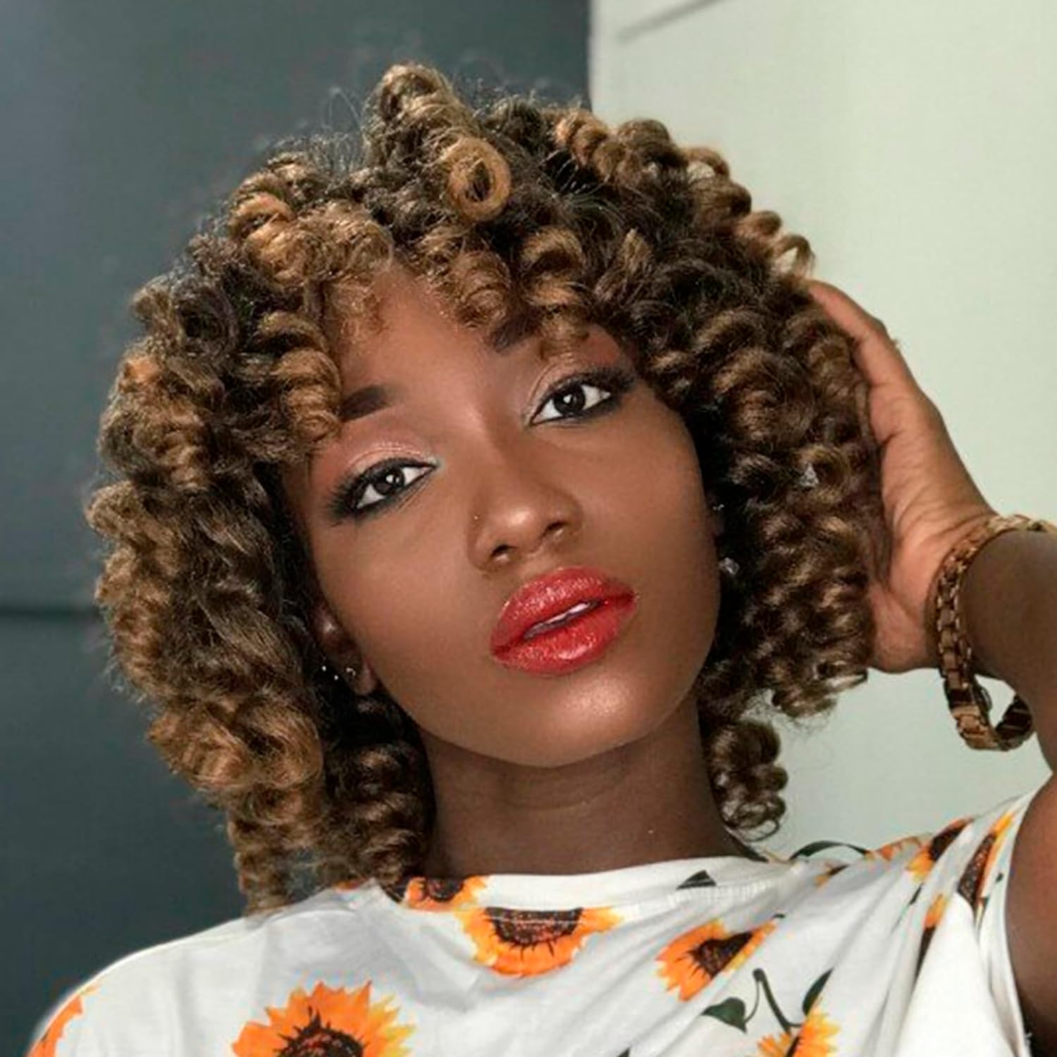 ( US ONLY) FAST SHIPPING WC | Toyotress Wand Curl Crochet Hair - 6 Packs Jet Black Jamaican Bounce Crochet Hair, Short Bob Curly Crochet Braids Bouncy Curls Synthetic Braiding Hair Extensions
