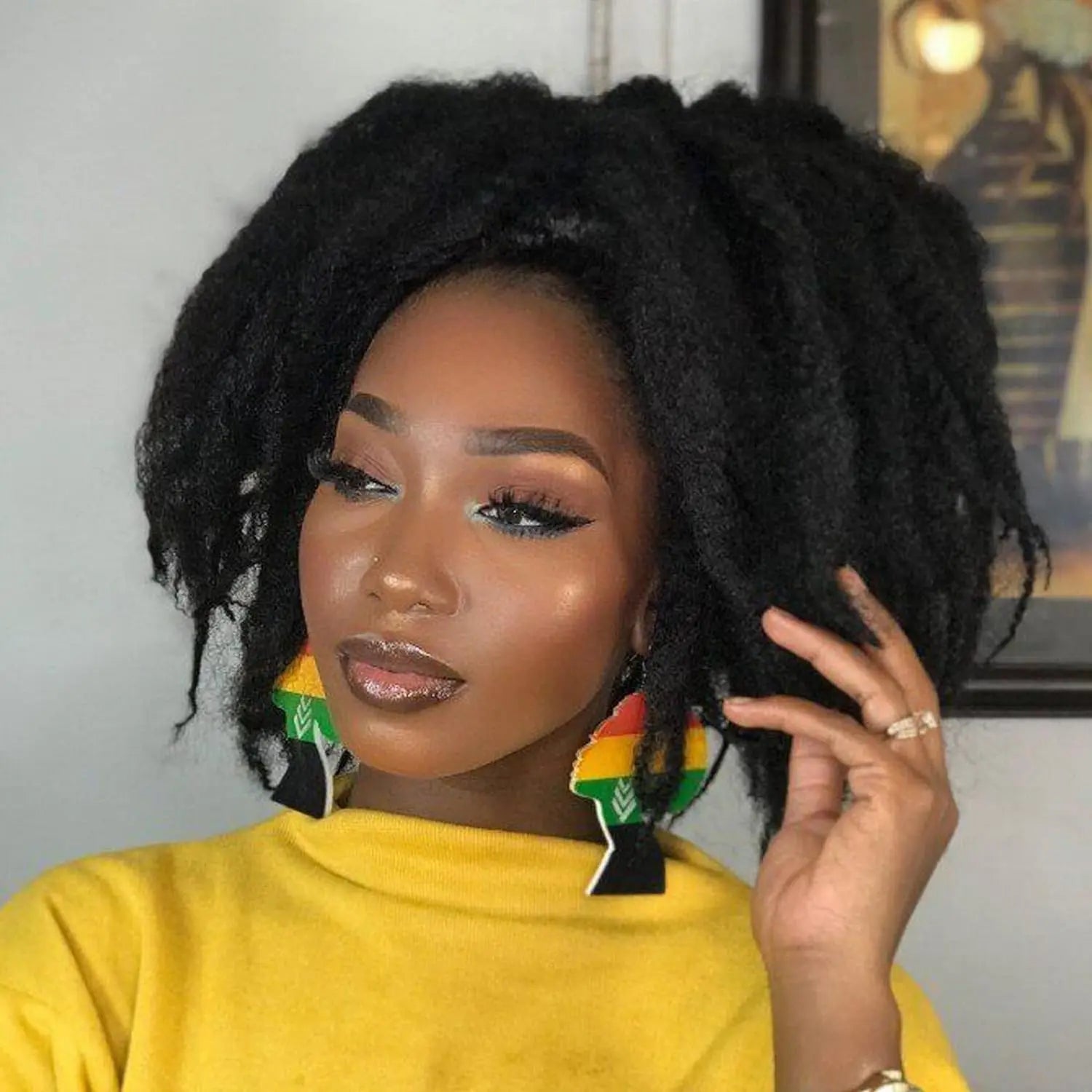 ( US ONLY) FAST SHIPPING Marley Hair | Toyotress® Marley Twist Hair - Short Black Marley Hair For Faux Locs, Afro Kinky Curly Marley Twist Braiding Hair Extensions Synthetic Toyotress