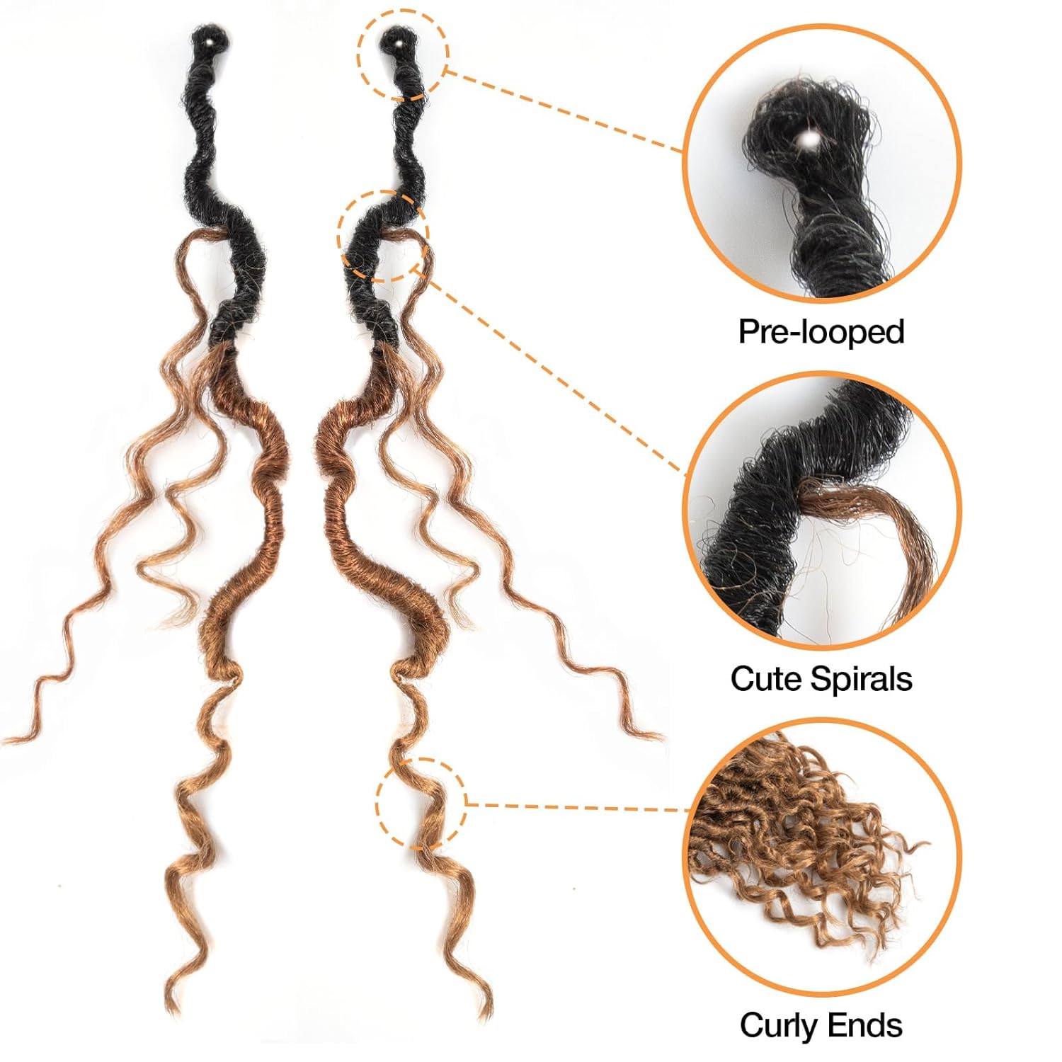 ( US ONLY) FAST SHIPPING GL | ToyoTress Curly Locs Crochet Hair - Natural Black Pre-twisted Faux Locs Crochet Braids, Short Pre-looped Synthetic Braiding Hair Extensions