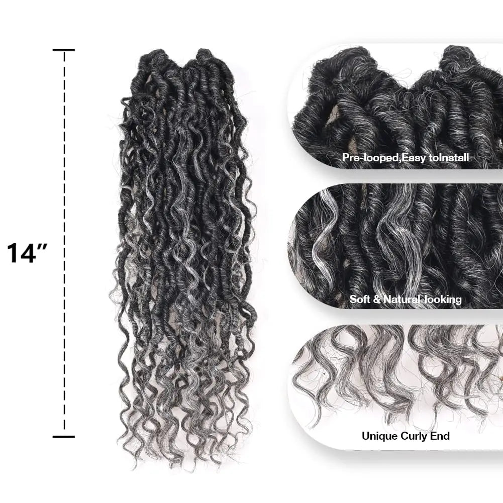 ( US ONLY) FAST SHIPPING GL | Toyotress® Curly Locs Crochet Hair - Natural Black Pre-twisted Faux Locs Crochet Braids, Short Pre-looped Synthetic Braiding Hair Extensions Toyotress