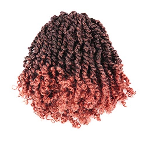 Tiana Passion Twist Hair - 6 inches (12 strands/pack) Short Pre-Twisted Pre-Looped Passion Twists Crochet Braids Made Of Bohemian Hair Synthetic Braiding Hair Extension - Toyotress