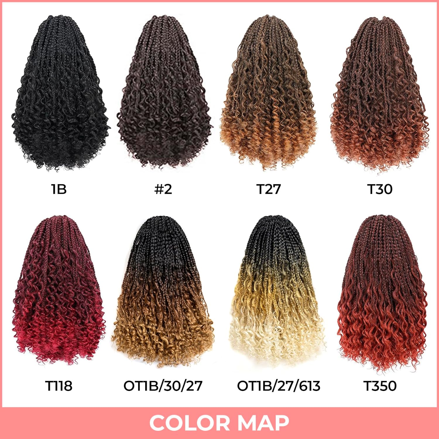 FAST SHIPPING 3-5 DAY GBB | ToyoTress Bohemian Box Braids Crochet Hair - 10 Inch 8 Packs Ombre Brown Blonde Box Braids Crochet Hair Curly End Crochet Braids, Short Pre-looped Synthetic Braidsing Hair Extensions