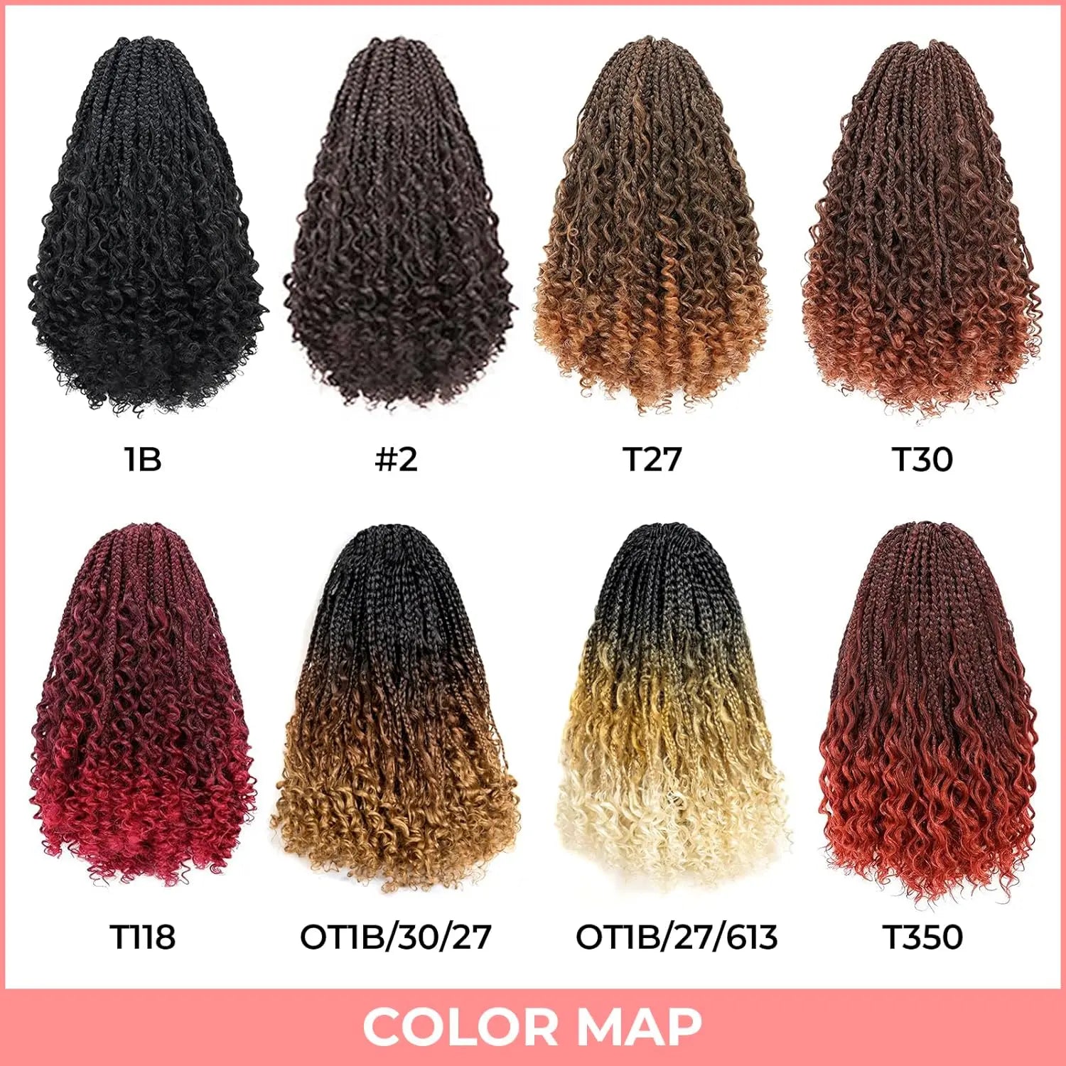 ( US ONLY) FAST SHIPPING GBB | Toyotress® Bohemian Box Braids Crochet Hair - 10 Inch 8 Packs Ombre Brown Blonde Box Braids Crochet Hair Curly End Crochet Braids, Short Pre-looped Synthetic Braidsing Hair Extensions Toyotress