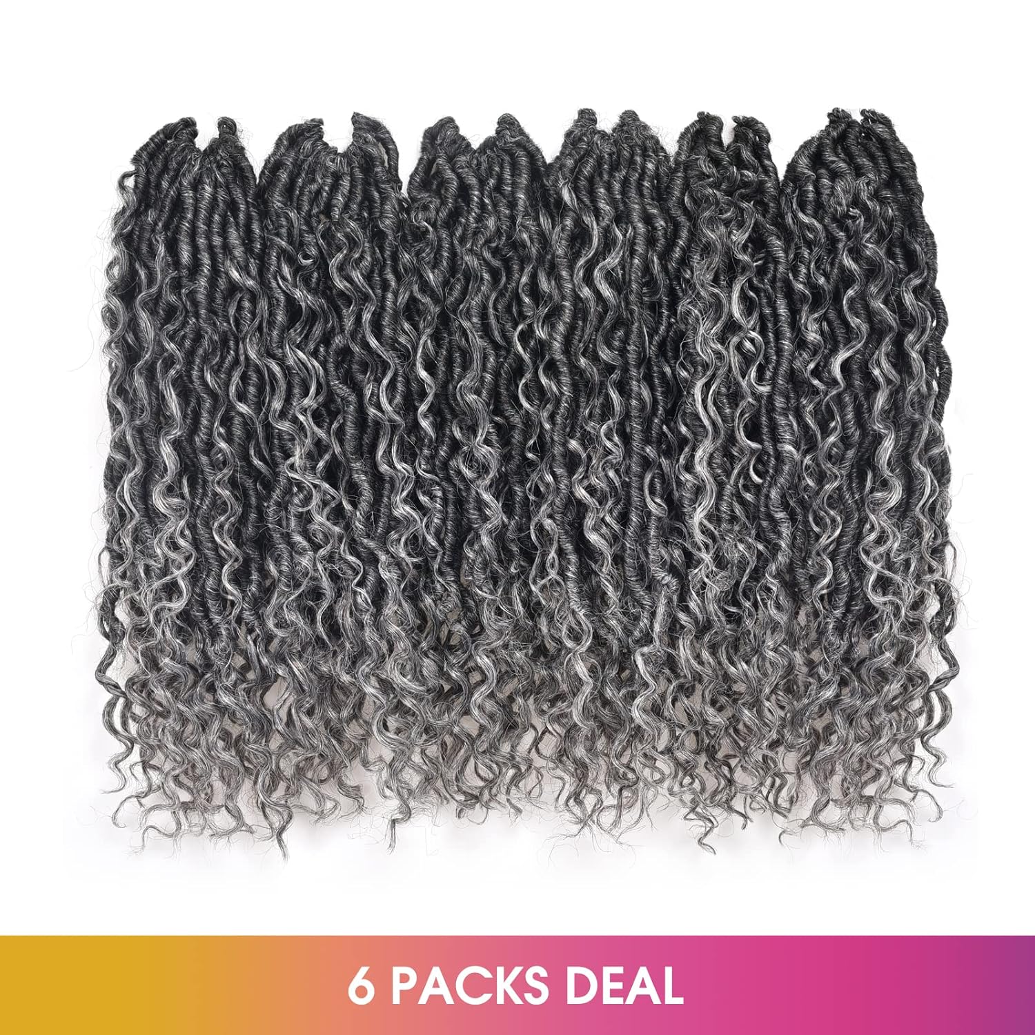 FAST SHIPPING 3-5 DAY GL | ToyoTress Curly Locs Crochet Hair - Natural Black Pre-twisted Faux Locs Crochet Braids, Short Pre-looped Synthetic Braiding Hair Extensions