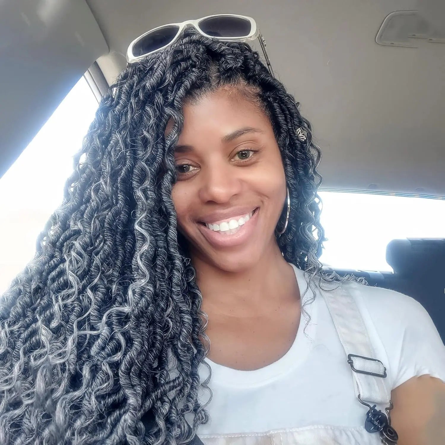 ( US ONLY) FAST SHIPPING GL | Toyotress® Curly Locs Crochet Hair - Natural Black Pre-twisted Faux Locs Crochet Braids, Short Pre-looped Synthetic Braiding Hair Extensions Toyotress