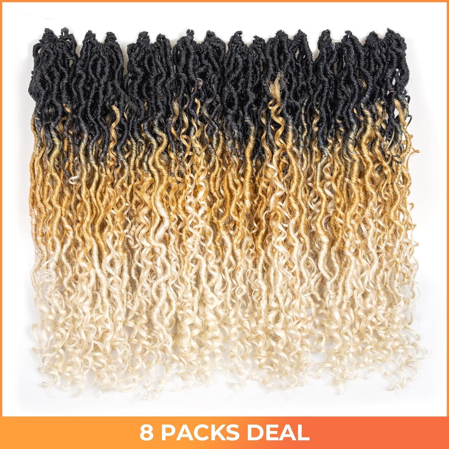 FAST SHIPPING 3-5 DAY GL | ToyoTress Curly Locs Crochet Hair - Natural Black Pre-twisted Faux Locs Crochet Braids, Short Pre-looped Synthetic Braiding Hair Extensions