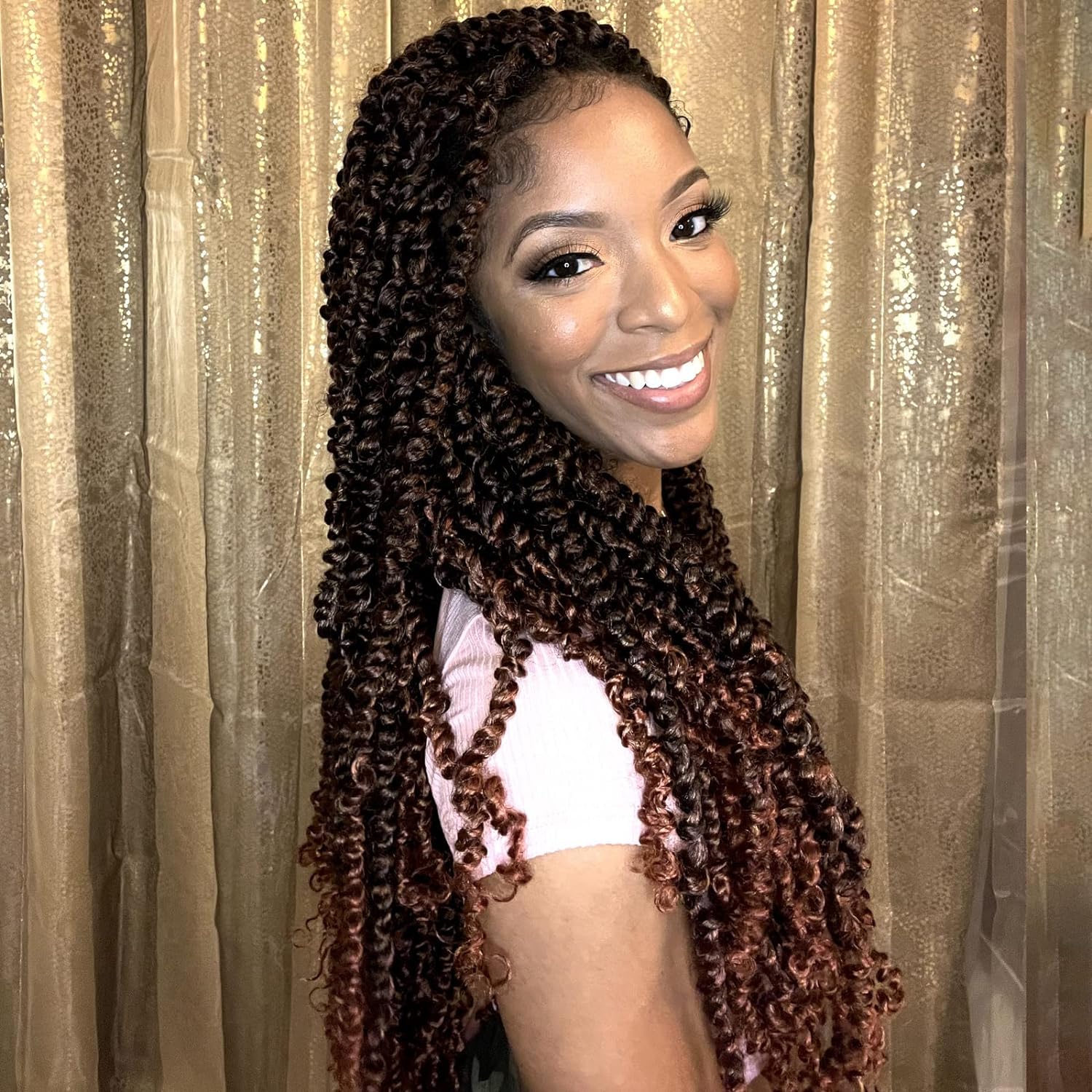 FAST SHIPPING 3-5 DAY NB | ToyoTress Tiana Passion Twist Hair - Pre-twisted Crochet Braids Natural Black, Pre-looped Synthetic Braiding Hair Extensions