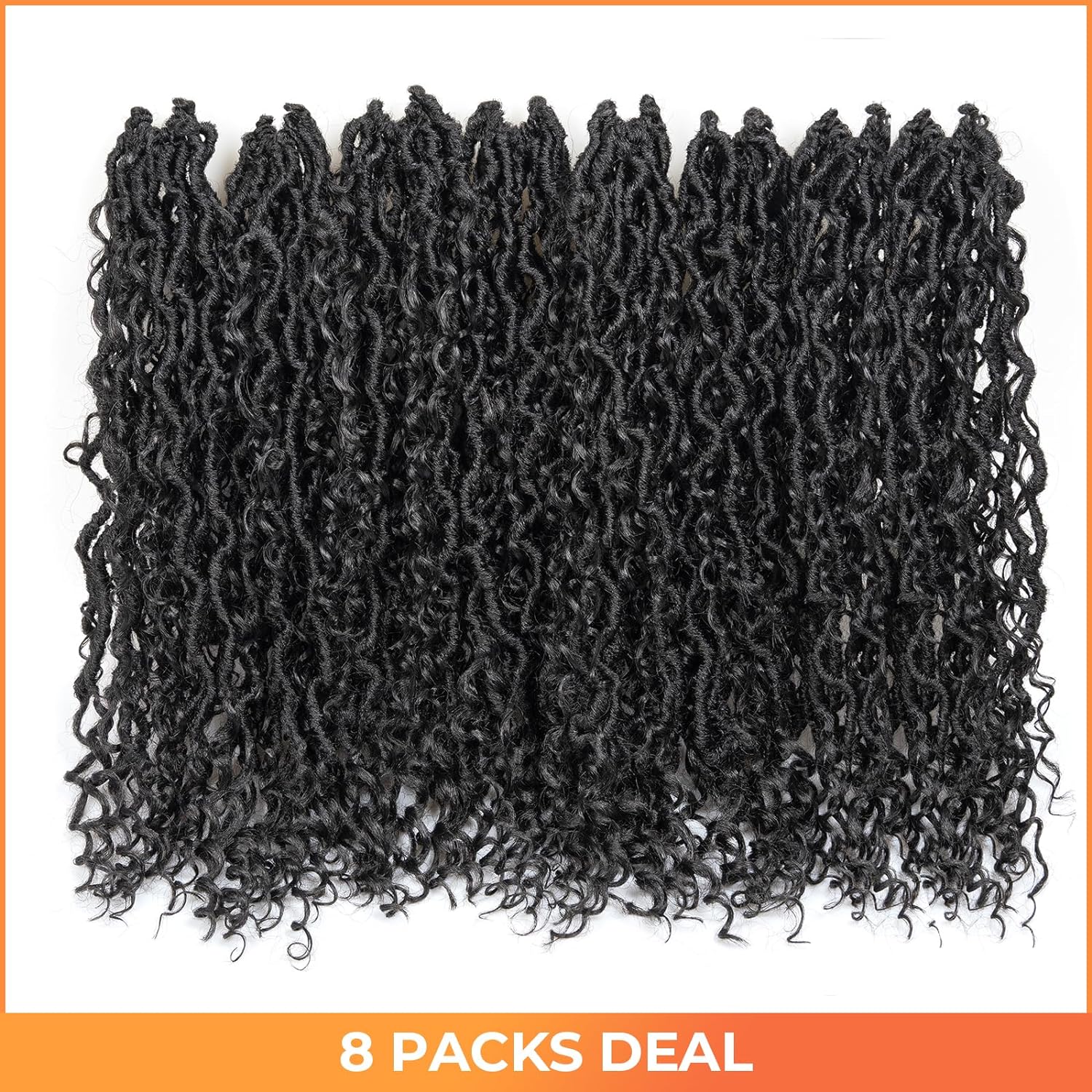 FAST SHIPPING 3-5 DAY GL | ToyoTress Curly Locs Crochet Hair - Natural Black Pre-twisted Faux Locs Crochet Braids, Short Pre-looped Synthetic Braiding Hair Extensions