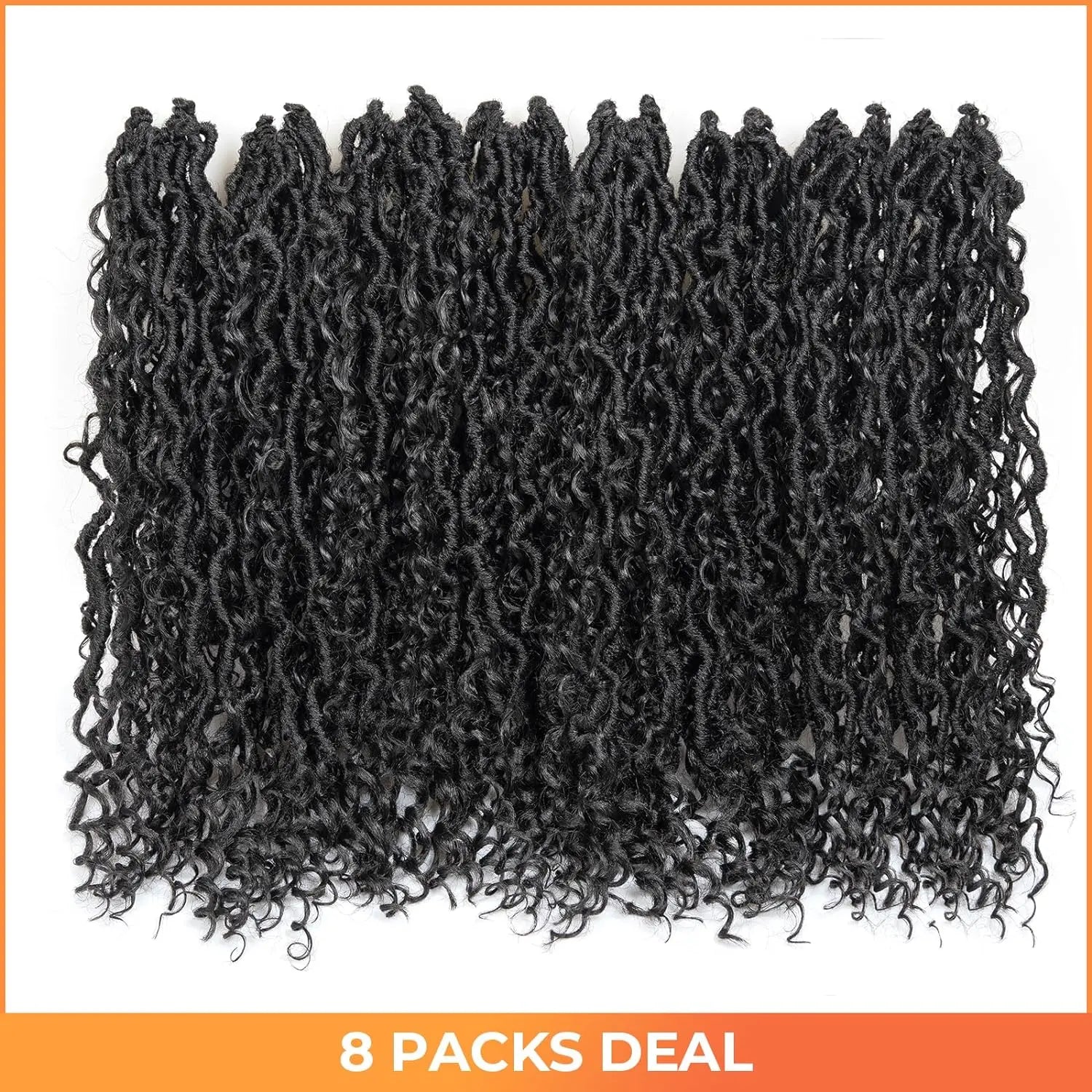 ( US ONLY) FAST SHIPPING GL | Toyotress® Curly Locs Crochet Hair - Natural Black Pre-twisted Faux Locs Crochet Braids, Short Pre-looped Synthetic Braiding Hair Extensions Toyotress