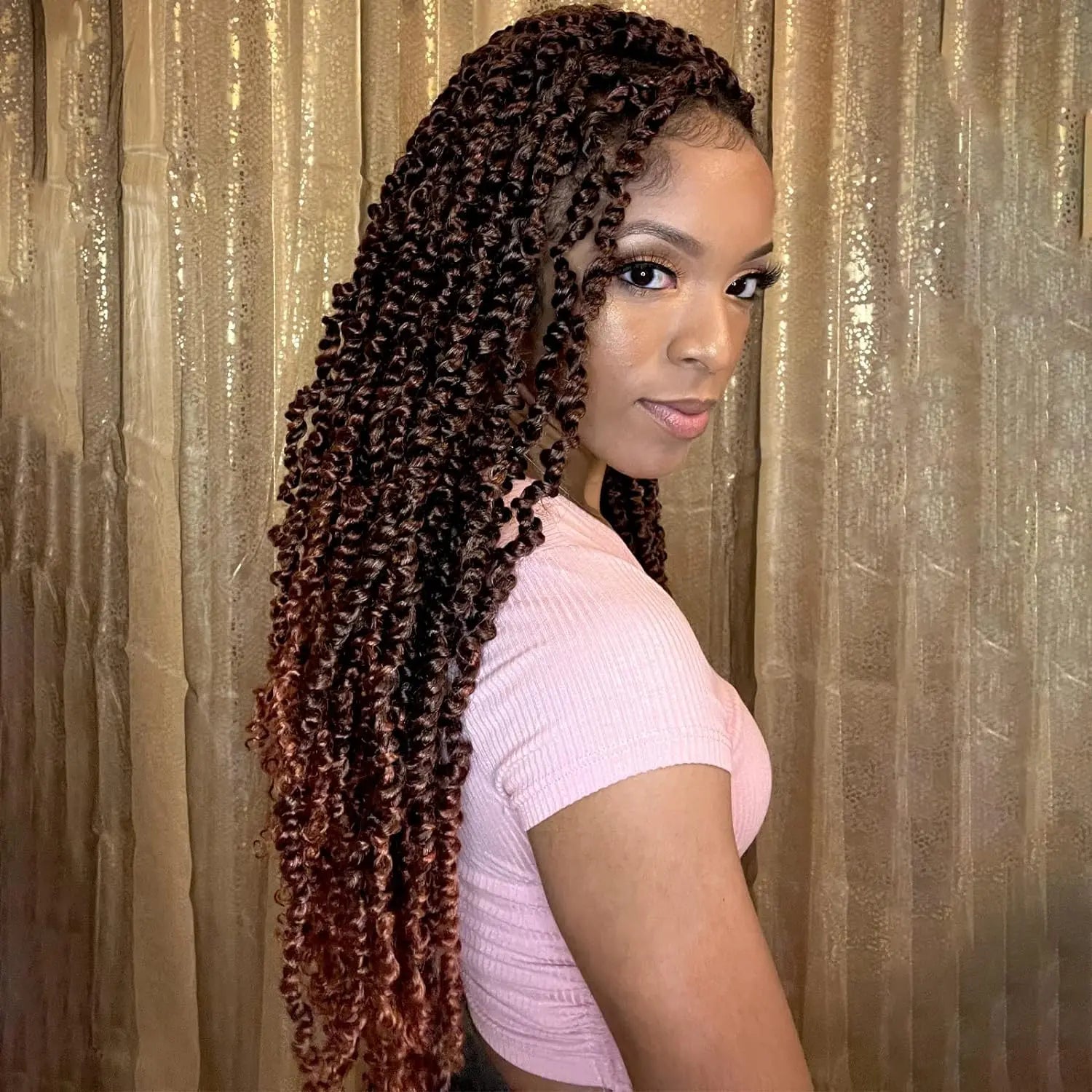 ( US ONLY) FAST SHIPPING NB | Toyotress® Tiana Passion Twist Hair - Pre-twisted Crochet Braids Natural Black, Pre-looped Synthetic Braiding Hair Extensions Toyotress