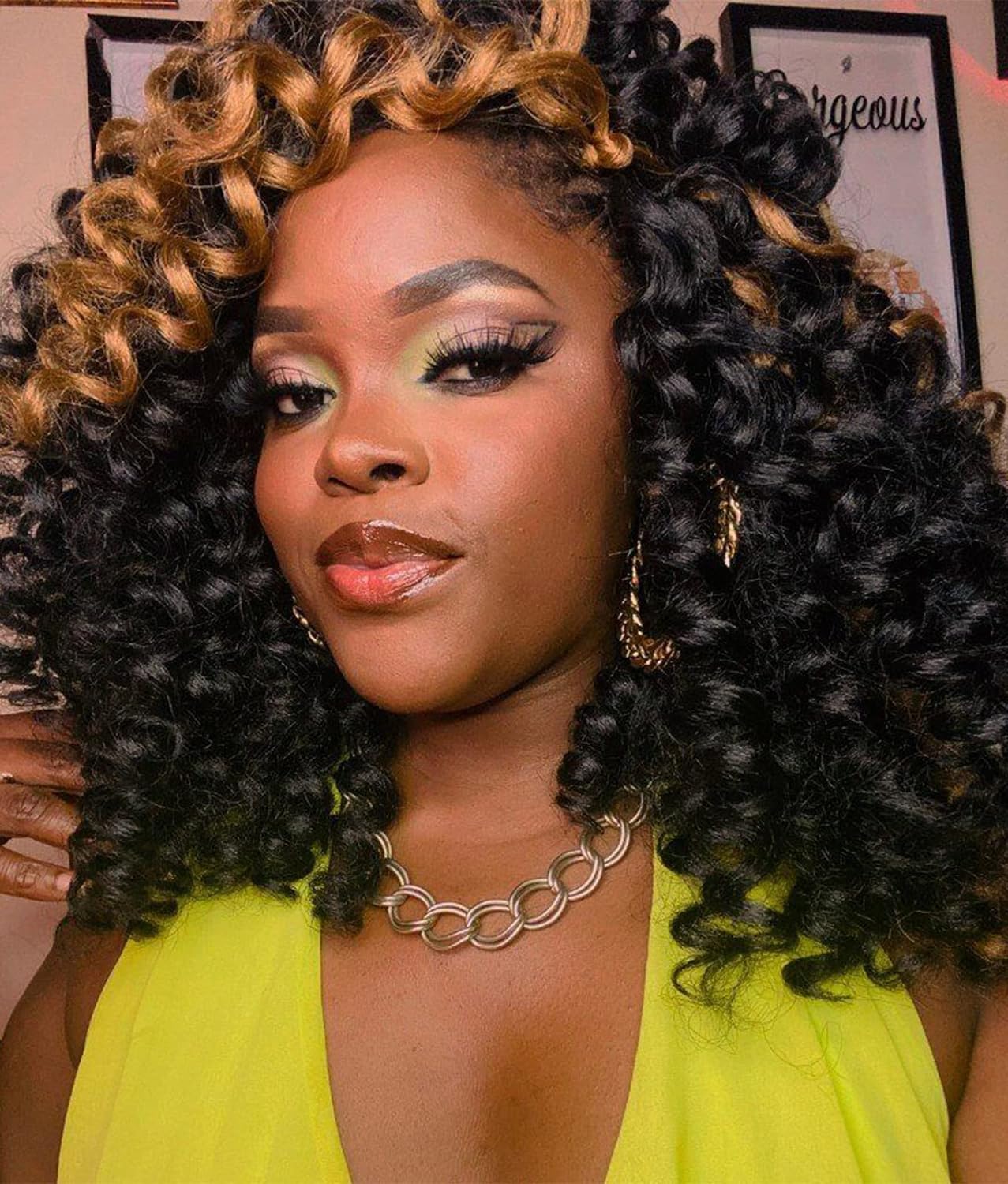 ( US ONLY) FAST SHIPPING WC | Toyotress Wand Curl Crochet Hair - 6 Packs Jet Black Jamaican Bounce Crochet Hair, Short Bob Curly Crochet Braids Bouncy Curls Synthetic Braiding Hair Extensions