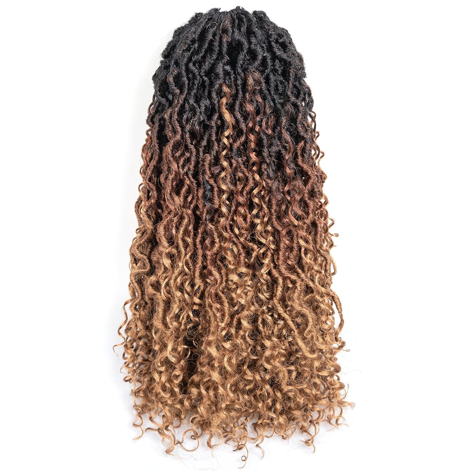 FAST SHIPPING 3-5 DAY GL | ToyoTress Curly Locs Crochet Hair - Natural Black Pre-twisted Faux Locs Crochet Braids, Short Pre-looped Synthetic Braiding Hair Extensions