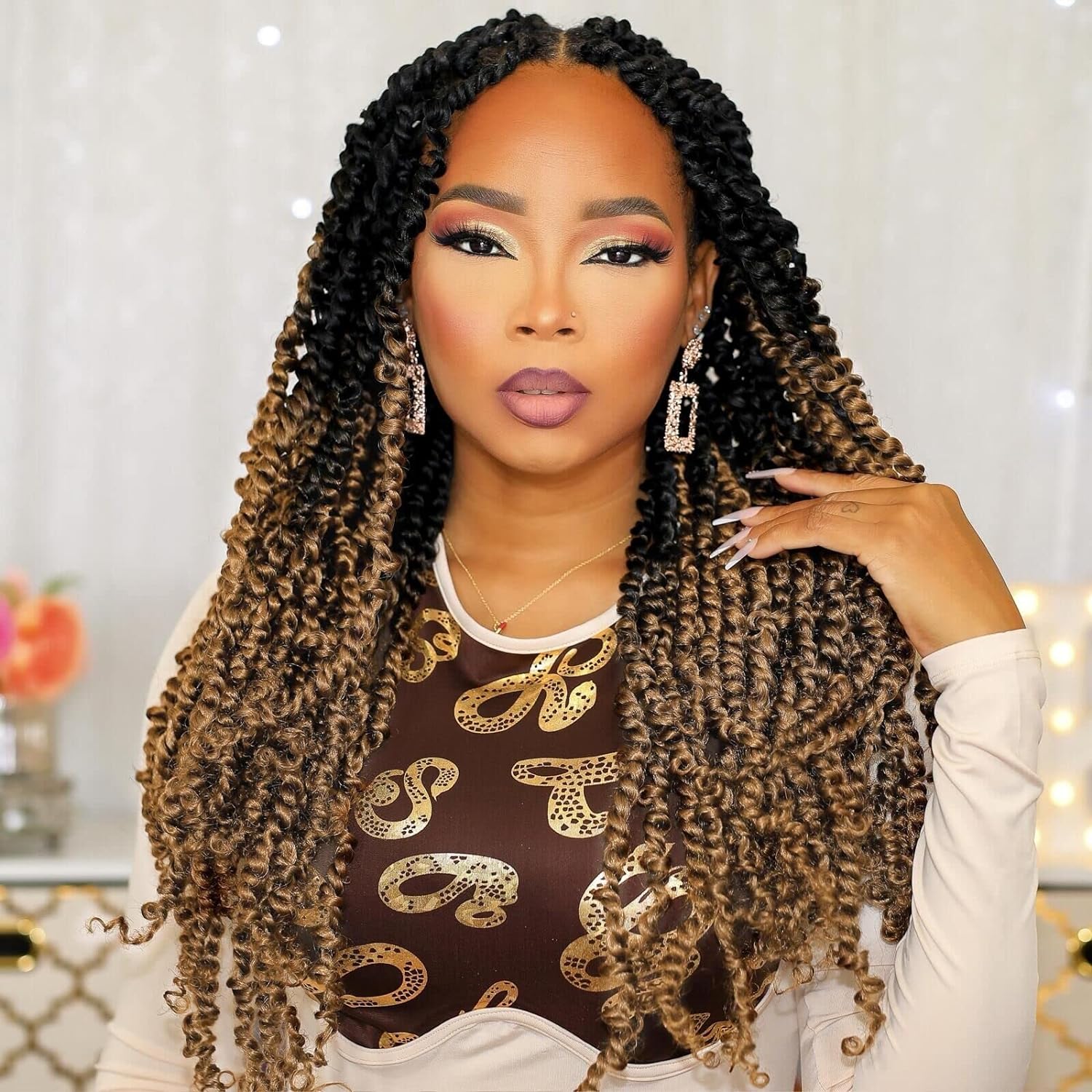 FAST SHIPPING 3-5 DAY NB | ToyoTress Tiana Passion Twist Hair - Pre-twisted Crochet Braids Natural Black, Pre-looped Synthetic Braiding Hair Extensions