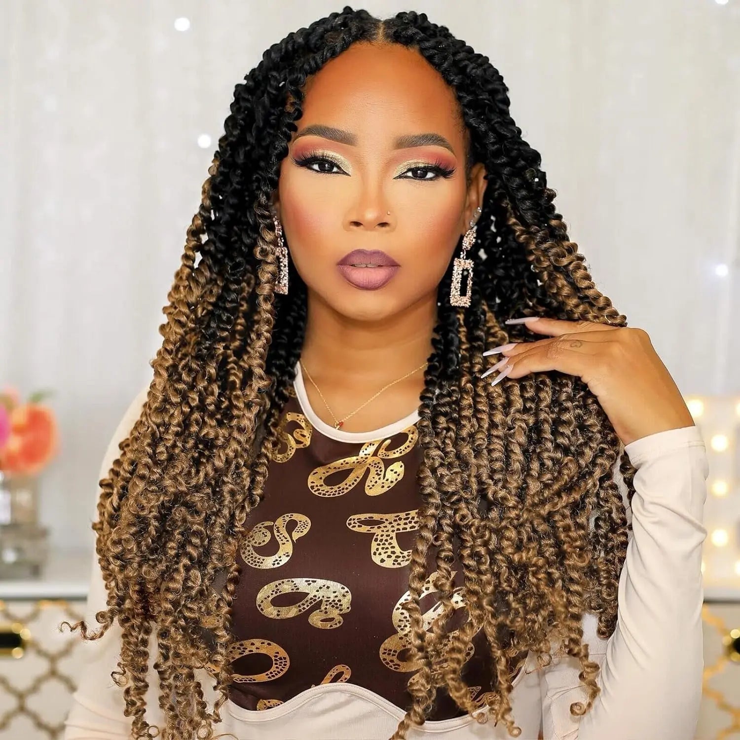 ( US ONLY) FAST SHIPPING NB | Toyotress® Tiana Passion Twist Hair - Pre-twisted Crochet Braids Natural Black, Pre-looped Synthetic Braiding Hair Extensions Toyotress