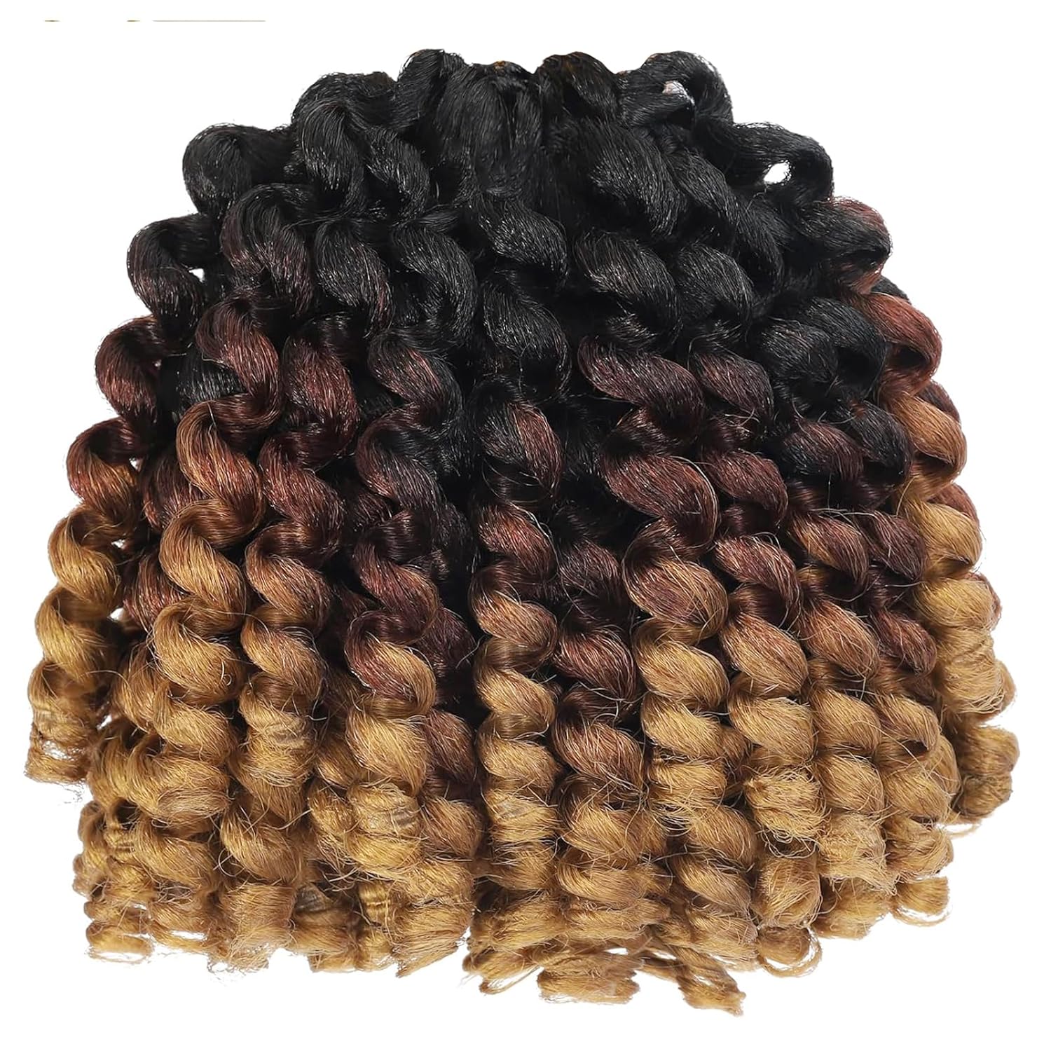 FAST SHIPPING 3-5 DAY WC | Toyotress Wand Curl Crochet Hair - 6 Inch 6 Packs Jet Black Jamaican Bounce Crochet Hair, Short Bob Curly Crochet Braids Bouncy Curls Synthetic Braiding Hair Extensions (6 Inch, 1-6P)