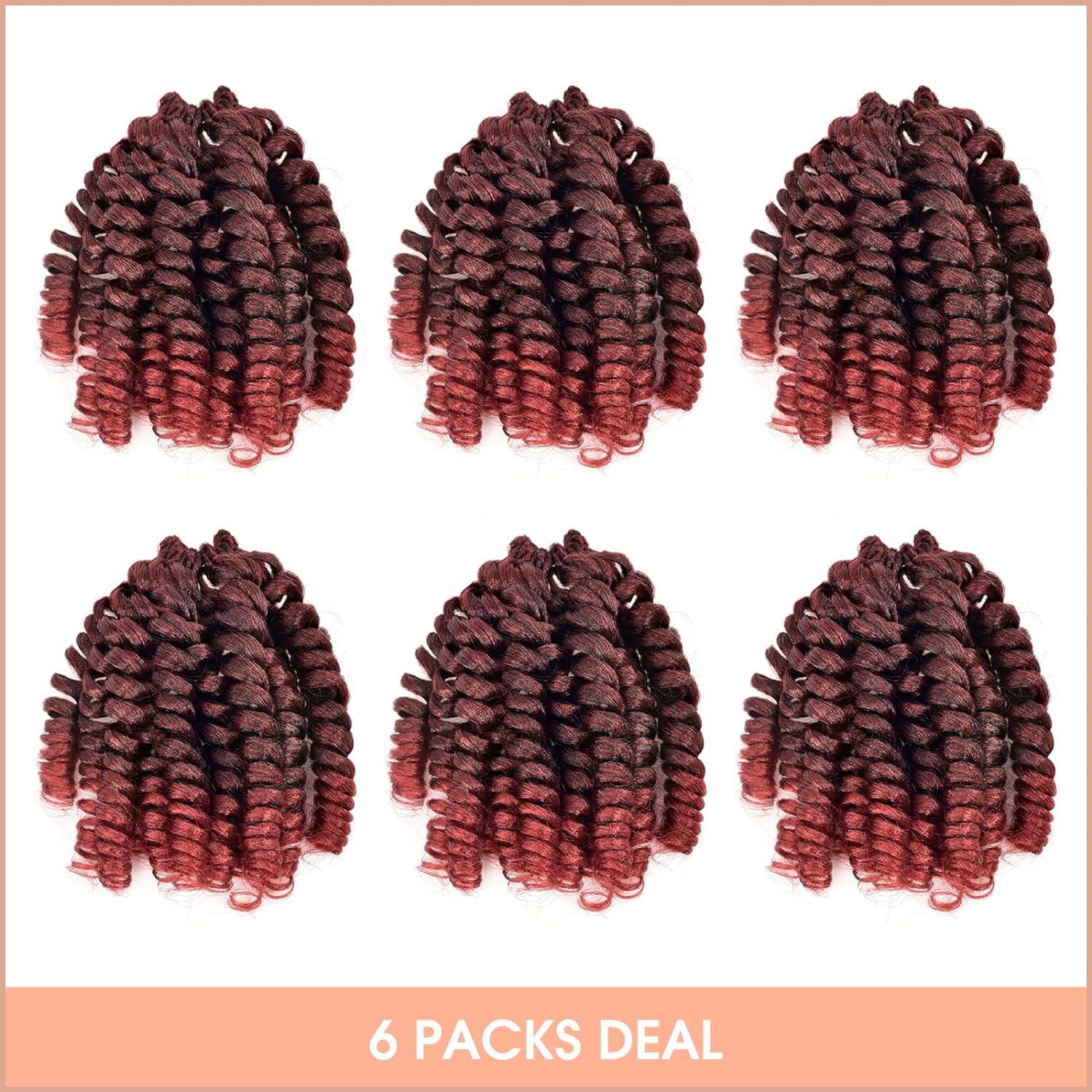 ( US ONLY) FAST SHIPPING WC | Toyotress Wand Curl Crochet Hair - 6 Packs Jet Black Jamaican Bounce Crochet Hair, Short Bob Curly Crochet Braids Bouncy Curls Synthetic Braiding Hair Extensions