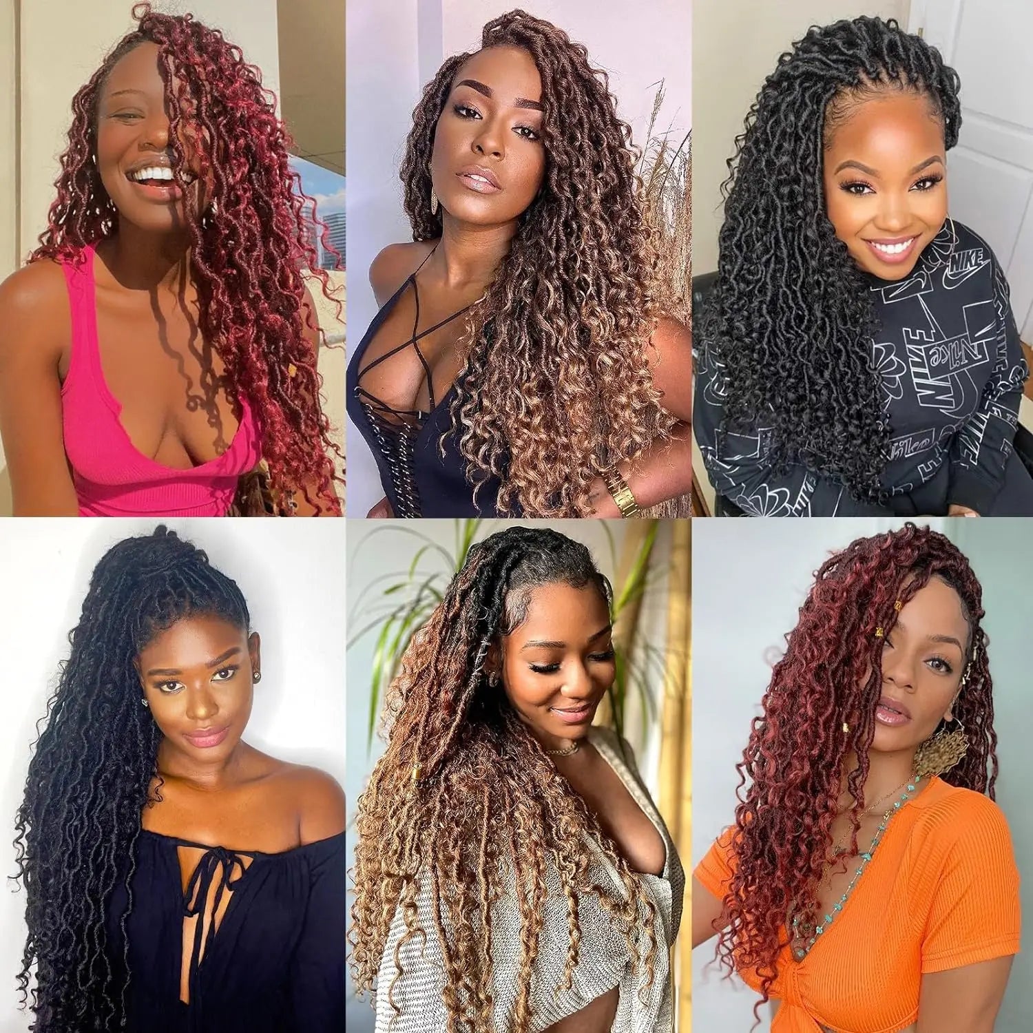 ( US ONLY) FAST SHIPPING GL | Toyotress® Curly Locs Crochet Hair - Natural Black Pre-twisted Faux Locs Crochet Braids, Short Pre-looped Synthetic Braiding Hair Extensions Toyotress