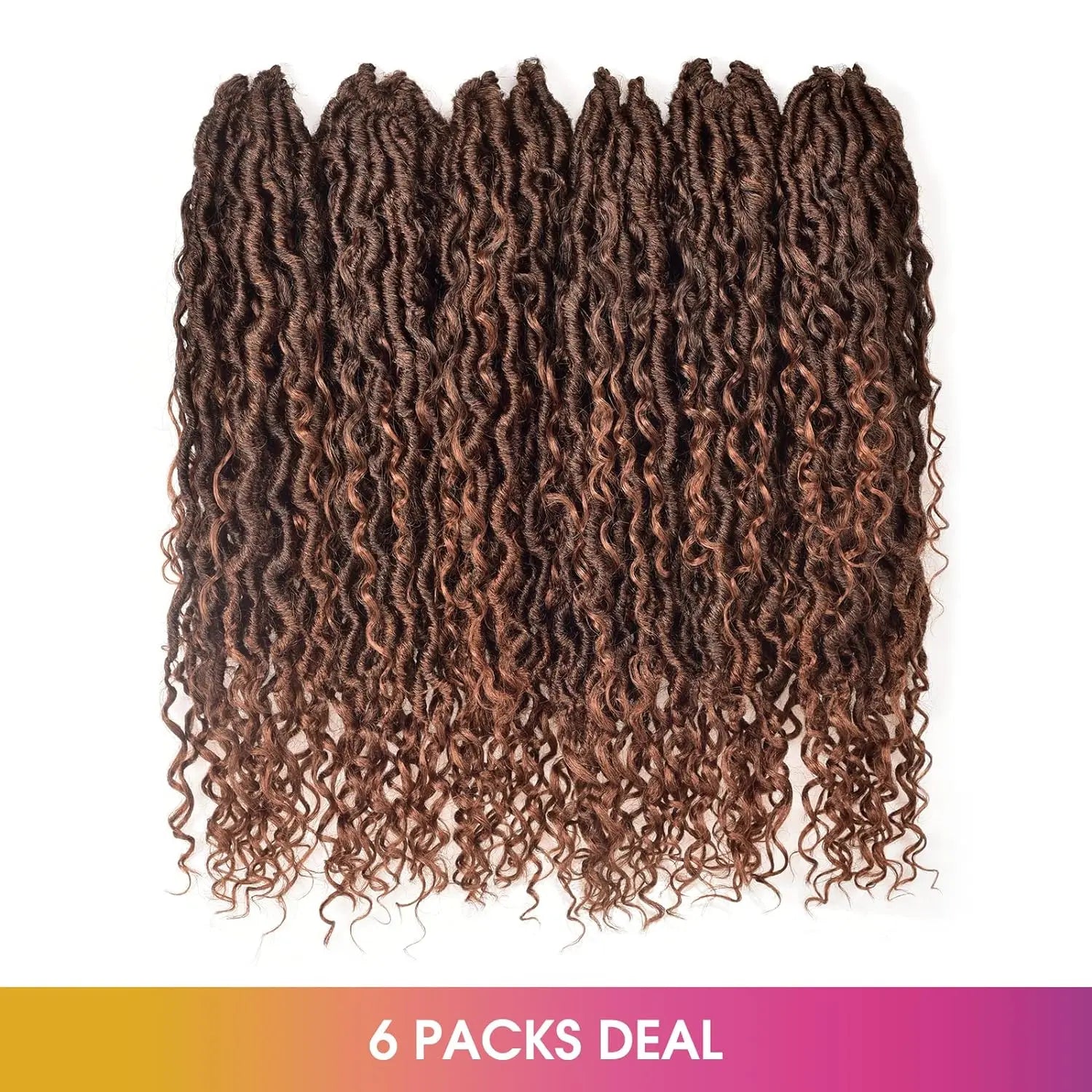 ( US ONLY) FAST SHIPPING GL | Toyotress® Curly Locs Crochet Hair - Natural Black Pre-twisted Faux Locs Crochet Braids, Short Pre-looped Synthetic Braiding Hair Extensions Toyotress