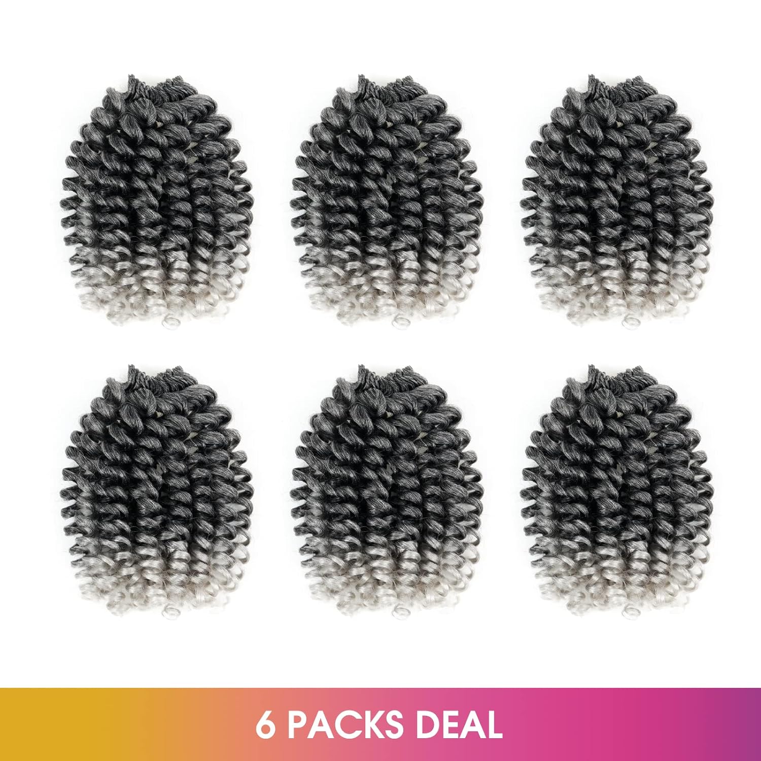 ( US ONLY) FAST SHIPPING WC | Toyotress Wand Curl Crochet Hair - 6 Packs Jet Black Jamaican Bounce Crochet Hair, Short Bob Curly Crochet Braids Bouncy Curls Synthetic Braiding Hair Extensions