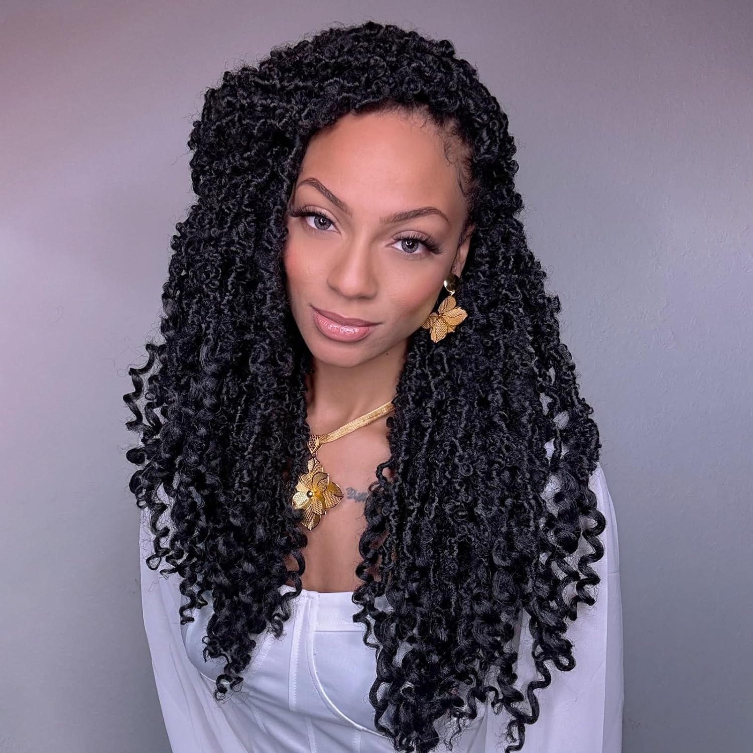 FAST SHIPPING 3-5 DAY BLC | Toyotress Butterfly Locs Crochet Hair With Curly Ends 8 Packs Soft Locs Pre-Looped Butterfly Locs Butterfly Faux Locs Synthetic Hair Extensions
