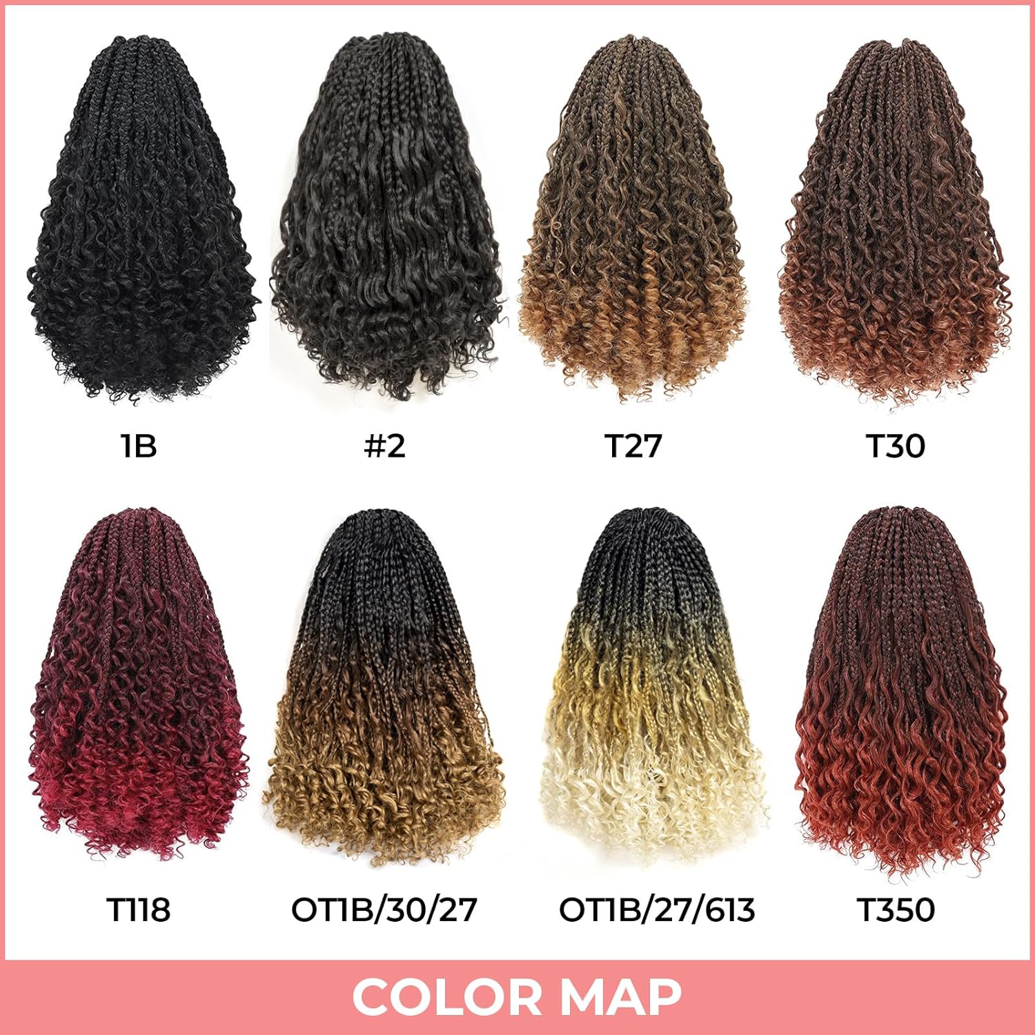 FAST SHIPPING 3-5 DAY GBB | ToyoTress Bohemian Box Braids Crochet Hair - 10 Inch 8 Packs Ombre Brown Blonde Box Braids Crochet Hair Curly End Crochet Braids, Short Pre-looped Synthetic Braidsing Hair Extensions