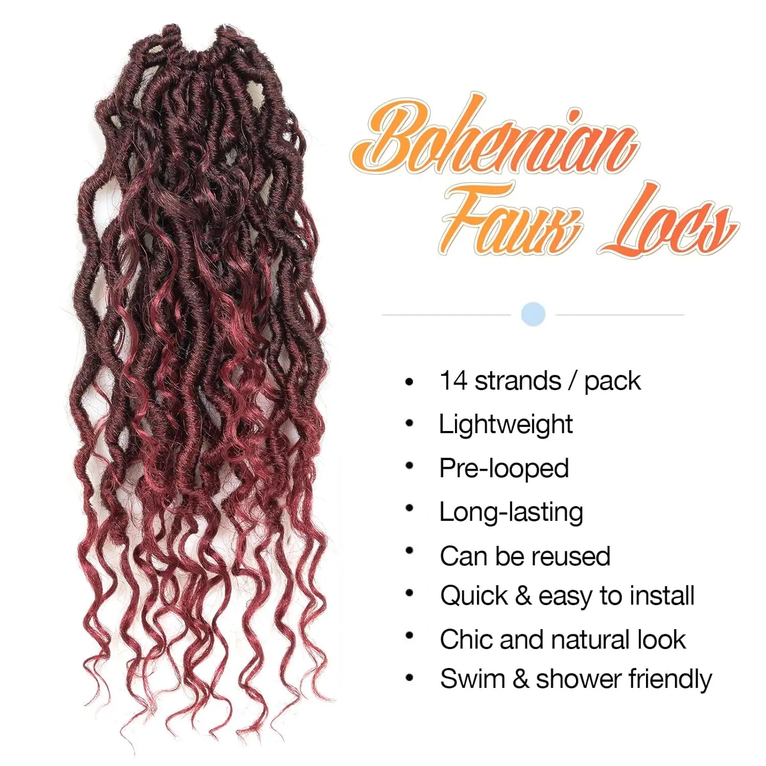 ( US ONLY) FAST SHIPPING GL | Toyotress® Curly Locs Crochet Hair - Natural Black Pre-twisted Faux Locs Crochet Braids, Short Pre-looped Synthetic Braiding Hair Extensions Toyotress