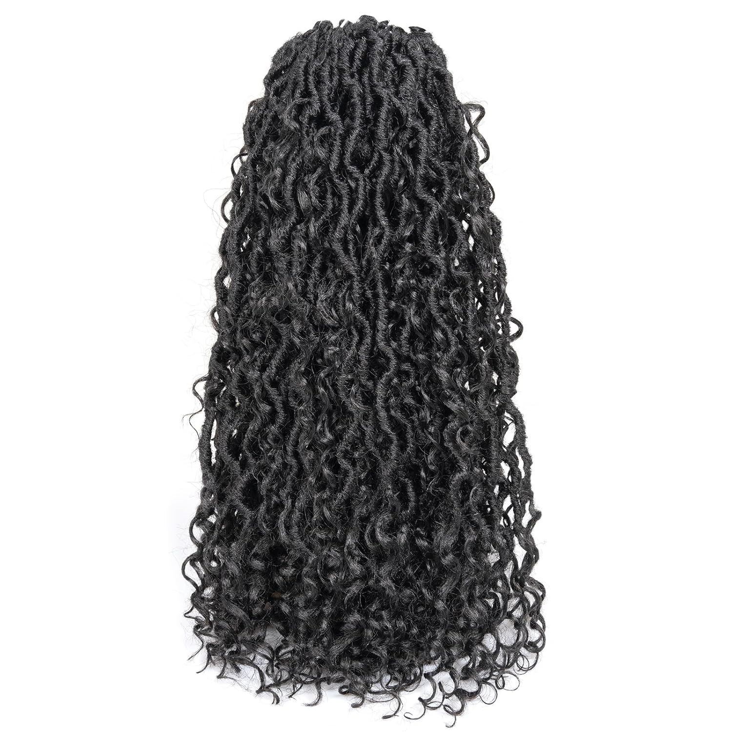 FAST SHIPPING 3-5 DAY GL | ToyoTress Curly Locs Crochet Hair - Natural Black Pre-twisted Faux Locs Crochet Braids, Short Pre-looped Synthetic Braiding Hair Extensions