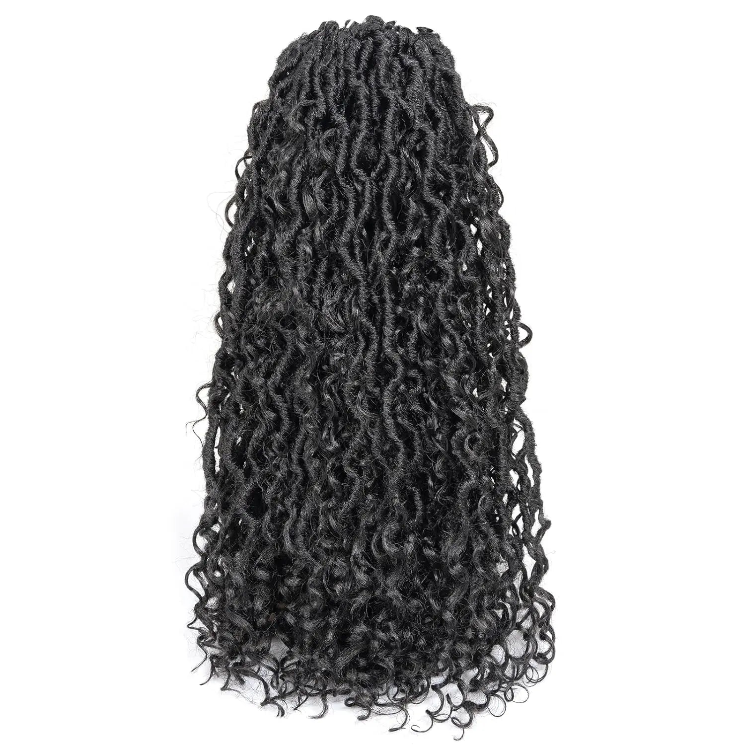 ( US ONLY) FAST SHIPPING GL | Toyotress® Curly Locs Crochet Hair - Natural Black Pre-twisted Faux Locs Crochet Braids, Short Pre-looped Synthetic Braiding Hair Extensions Toyotress