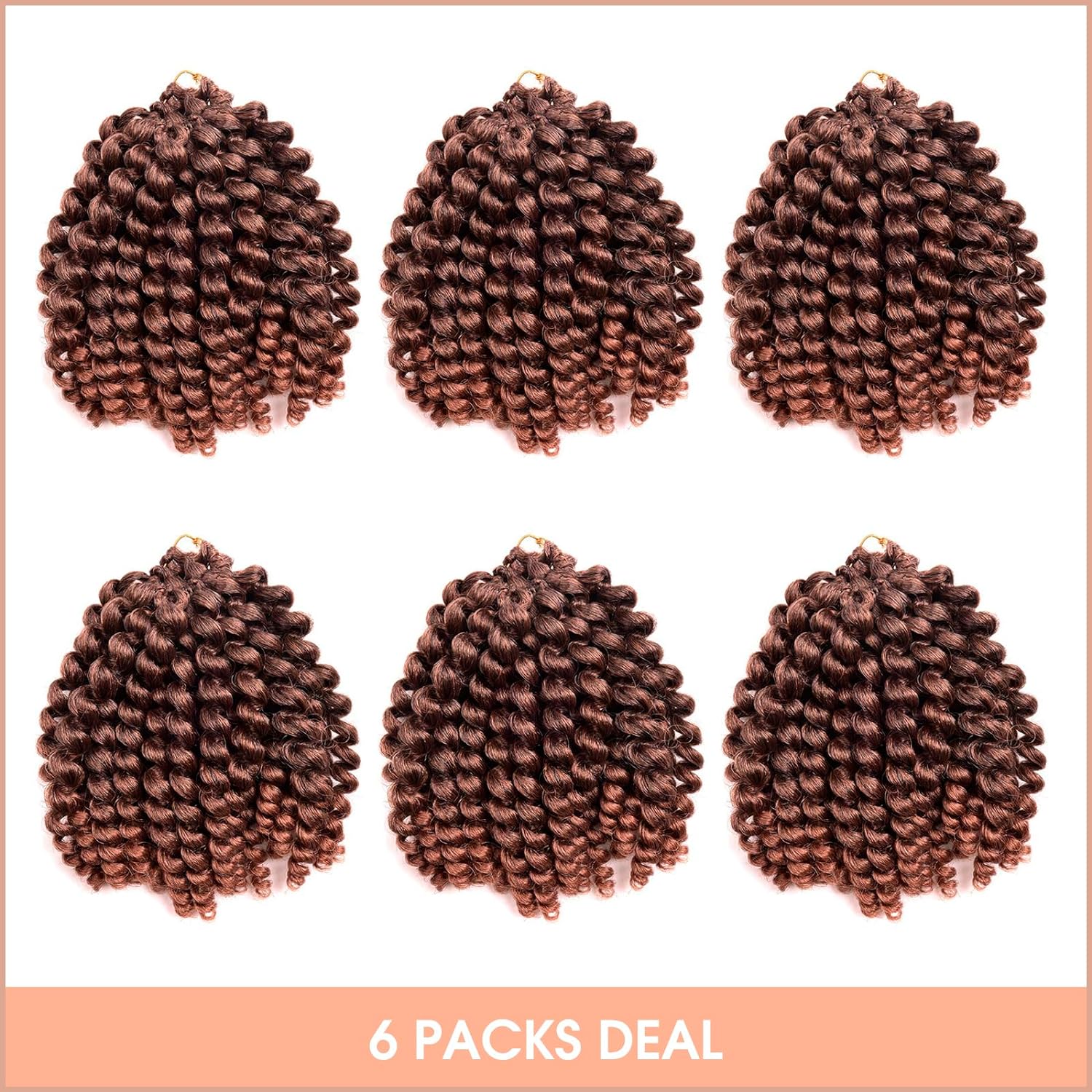 ( US ONLY) FAST SHIPPING WC | Toyotress Wand Curl Crochet Hair - 6 Packs Jet Black Jamaican Bounce Crochet Hair, Short Bob Curly Crochet Braids Bouncy Curls Synthetic Braiding Hair Extensions