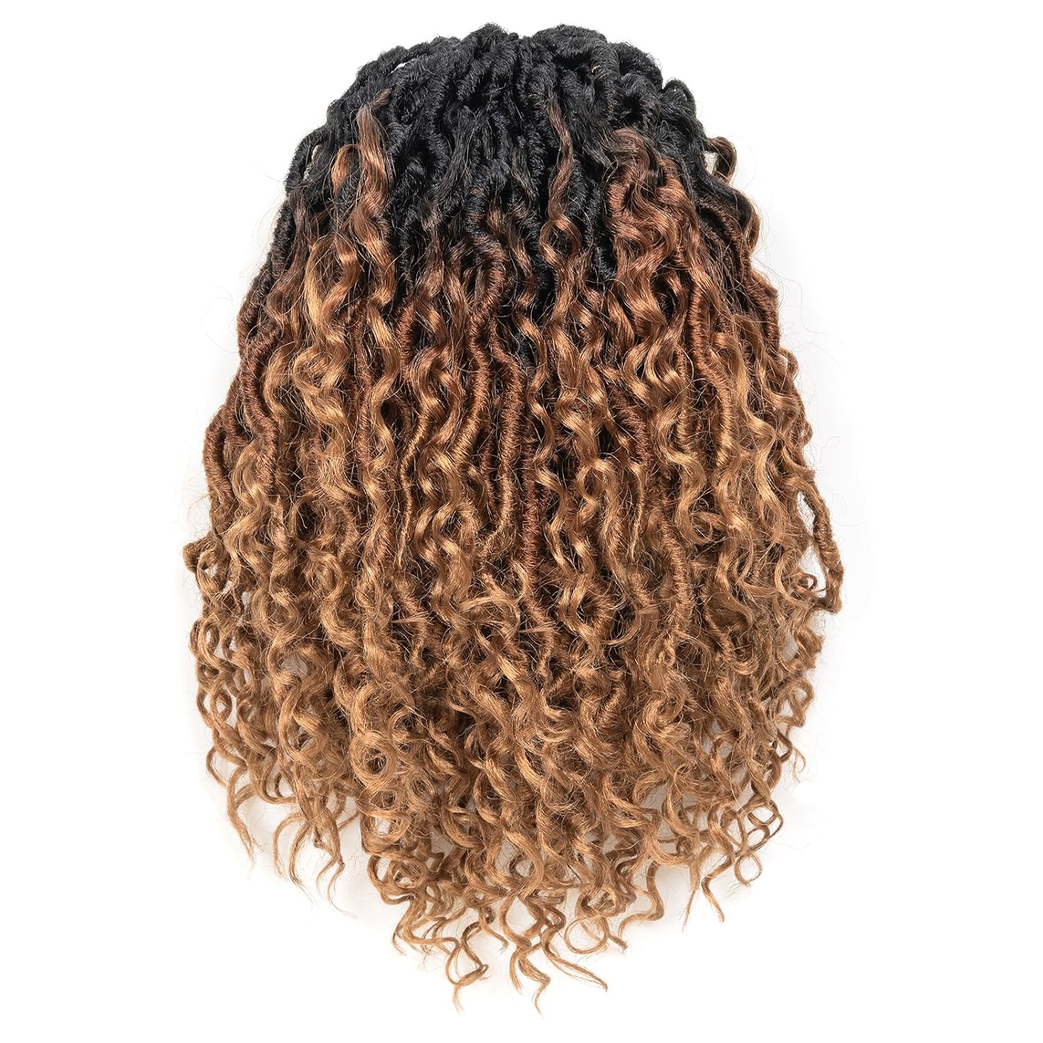 FAST SHIPPING 3-5 DAY GL | ToyoTress Curly Locs Crochet Hair - Natural Black Pre-twisted Faux Locs Crochet Braids, Short Pre-looped Synthetic Braiding Hair Extensions