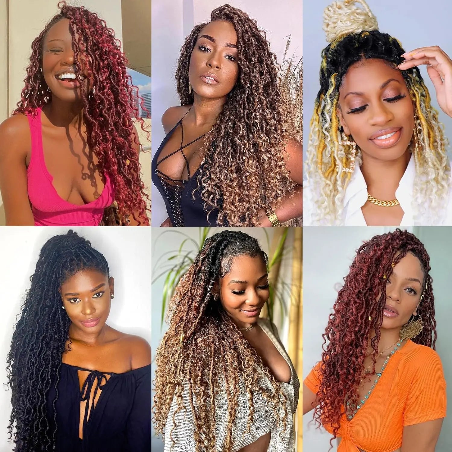 ( US ONLY) FAST SHIPPING GL | Toyotress® Curly Locs Crochet Hair - Natural Black Pre-twisted Faux Locs Crochet Braids, Short Pre-looped Synthetic Braiding Hair Extensions Toyotress