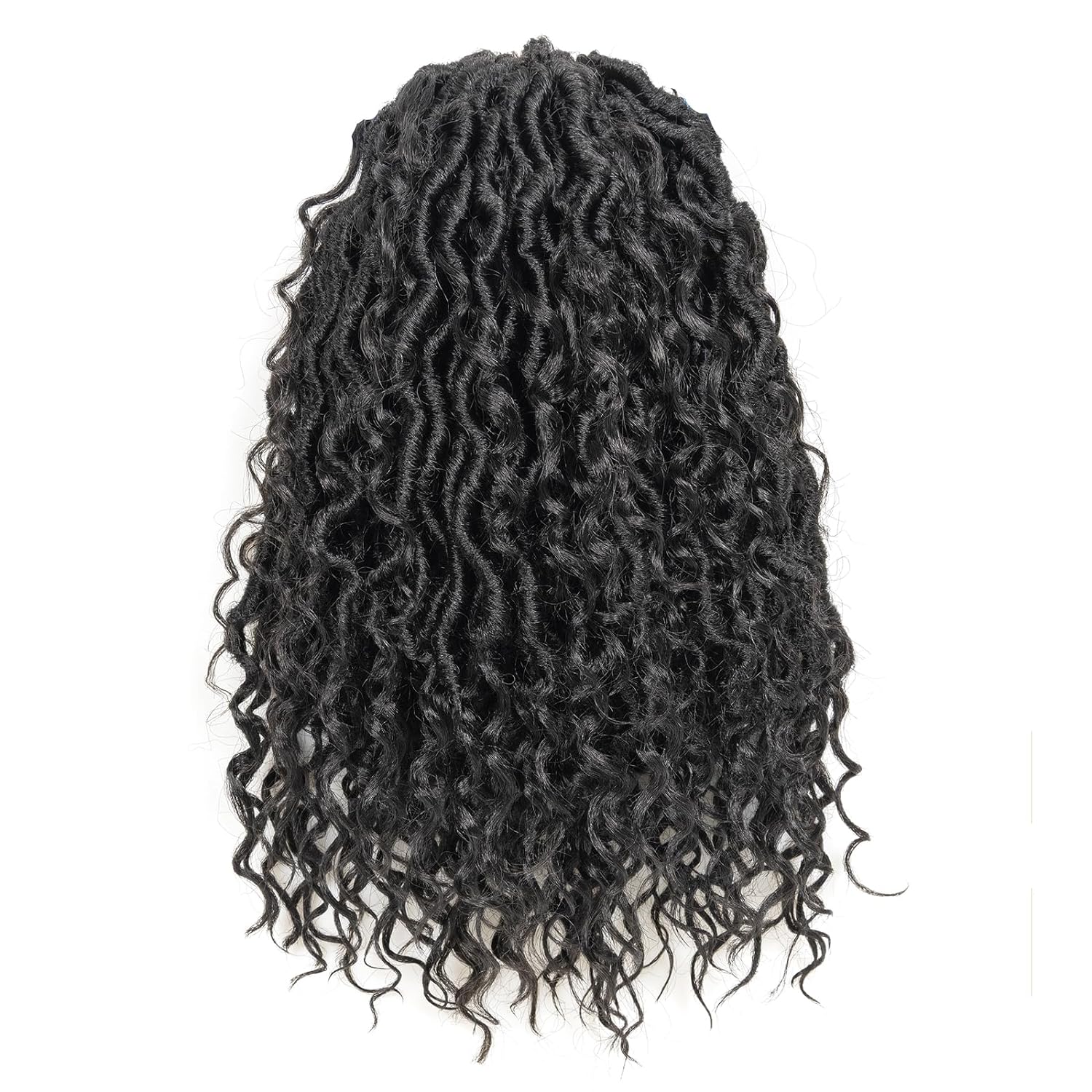 FAST SHIPPING 3-5 DAY GL | ToyoTress Curly Locs Crochet Hair - Natural Black Pre-twisted Faux Locs Crochet Braids, Short Pre-looped Synthetic Braiding Hair Extensions