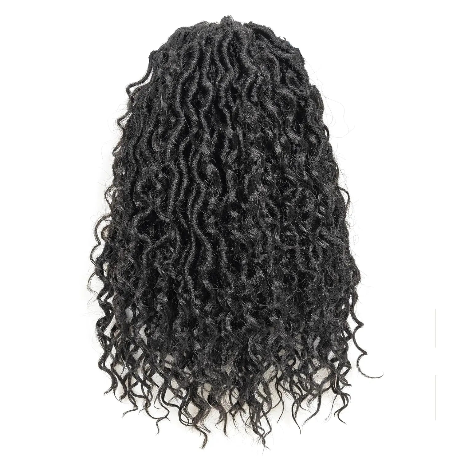 ( US ONLY) FAST SHIPPING GL | Toyotress® Curly Locs Crochet Hair - Natural Black Pre-twisted Faux Locs Crochet Braids, Short Pre-looped Synthetic Braiding Hair Extensions Toyotress