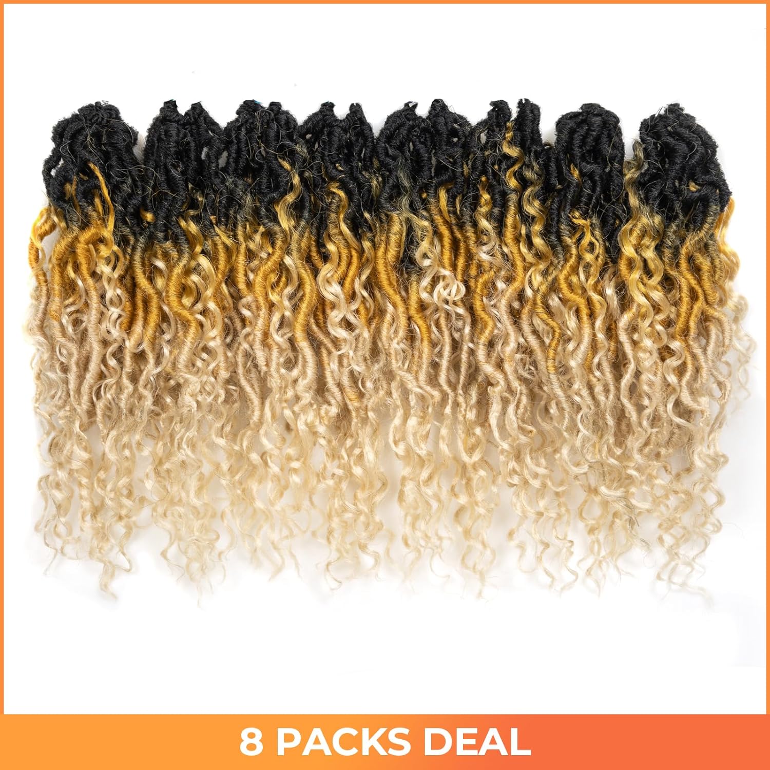 FAST SHIPPING 3-5 DAY GL | ToyoTress Curly Locs Crochet Hair - Natural Black Pre-twisted Faux Locs Crochet Braids, Short Pre-looped Synthetic Braiding Hair Extensions